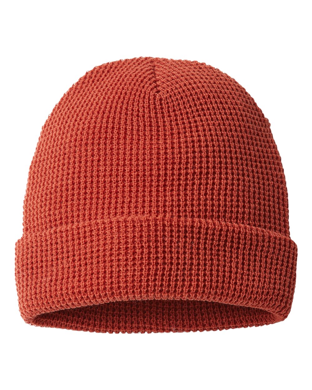 Waffle Cuffed Beanie - Back - B99695660 - Rust
