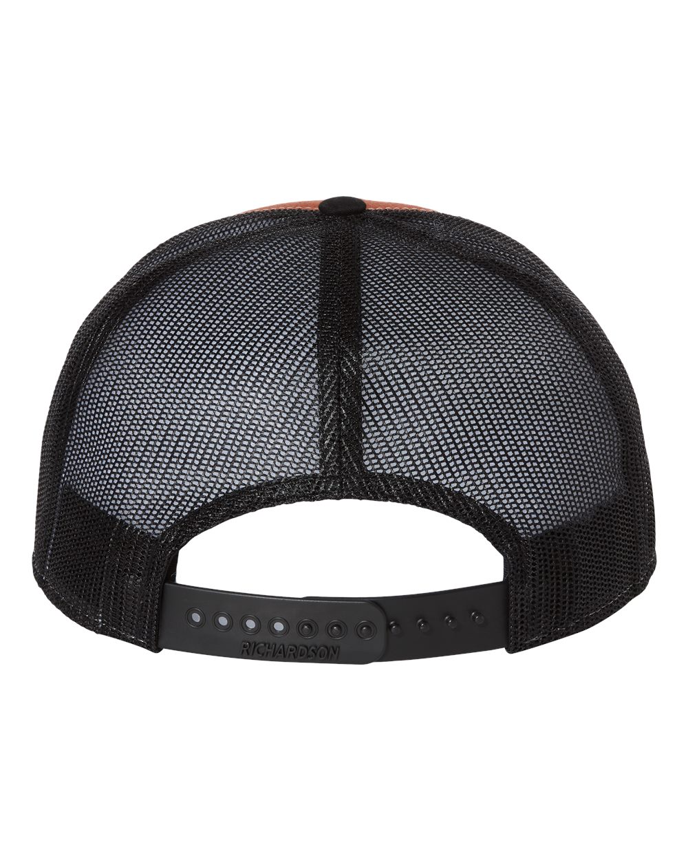 Seven-Panel Trucker Cap - Back - B71995530 - Charcoal/ Burnt Orange/ Black