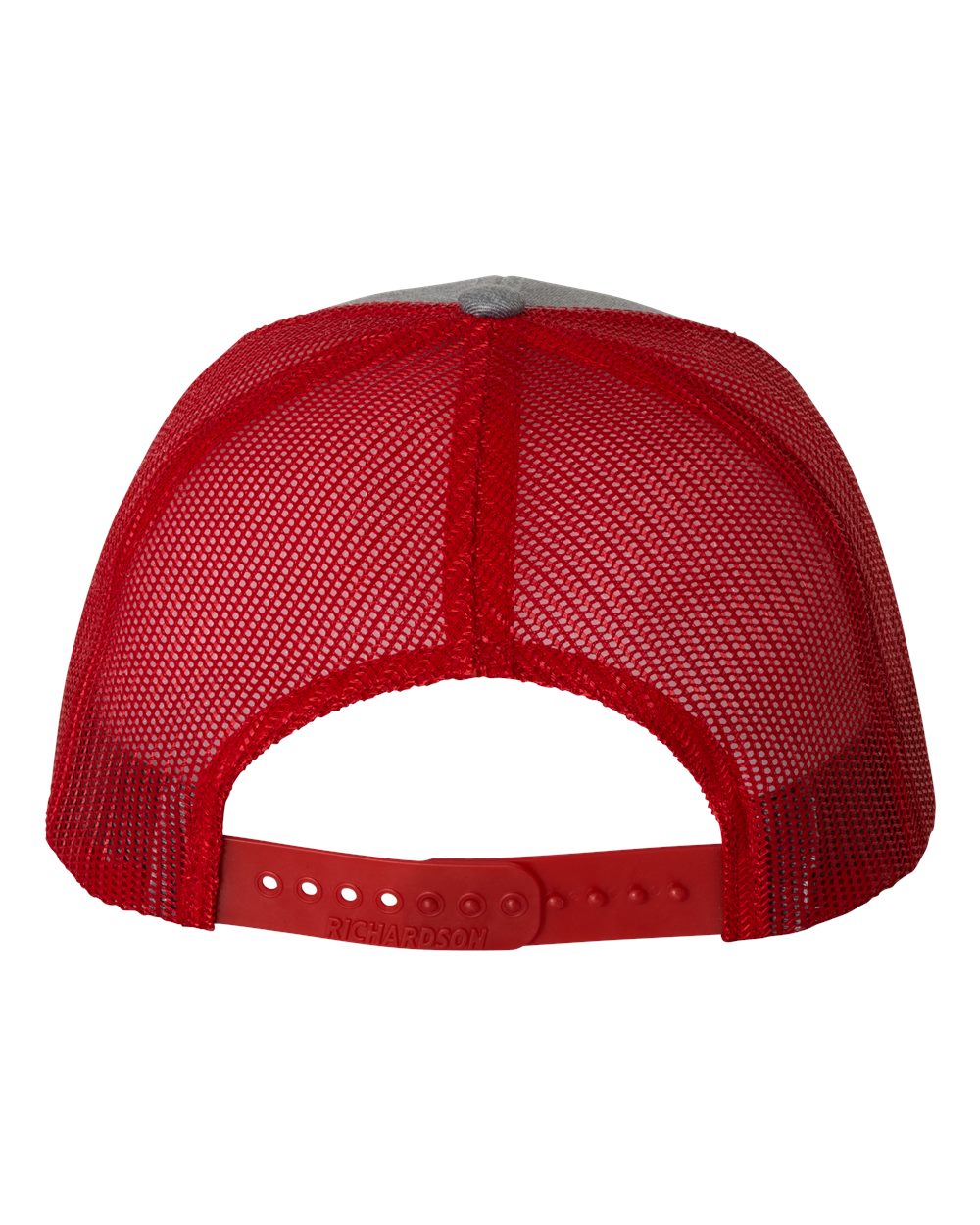 Snapback Trucker Cap - Back - B18095620 - Heather Grey/ Red