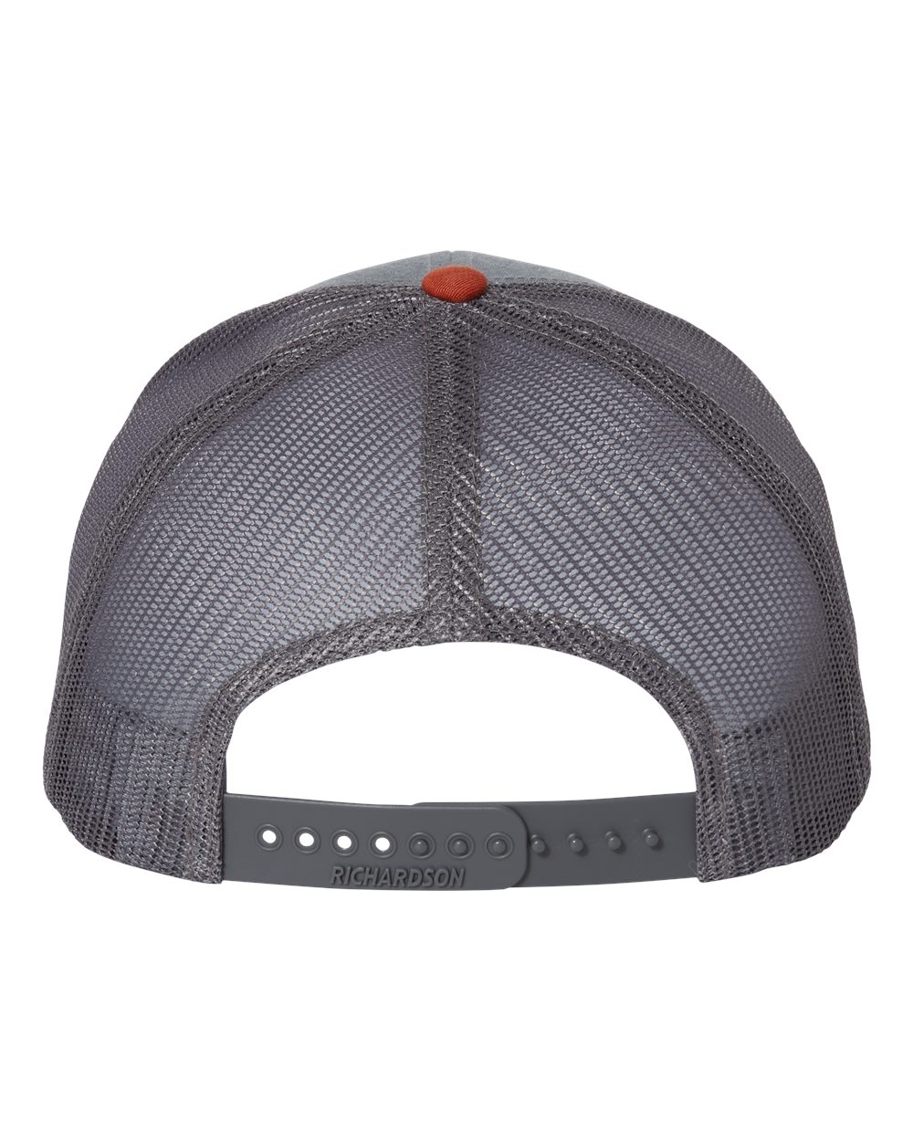 Snapback Trucker Cap - Back - B18095940 - Heather Grey/ Charcoal/ Dark Orange