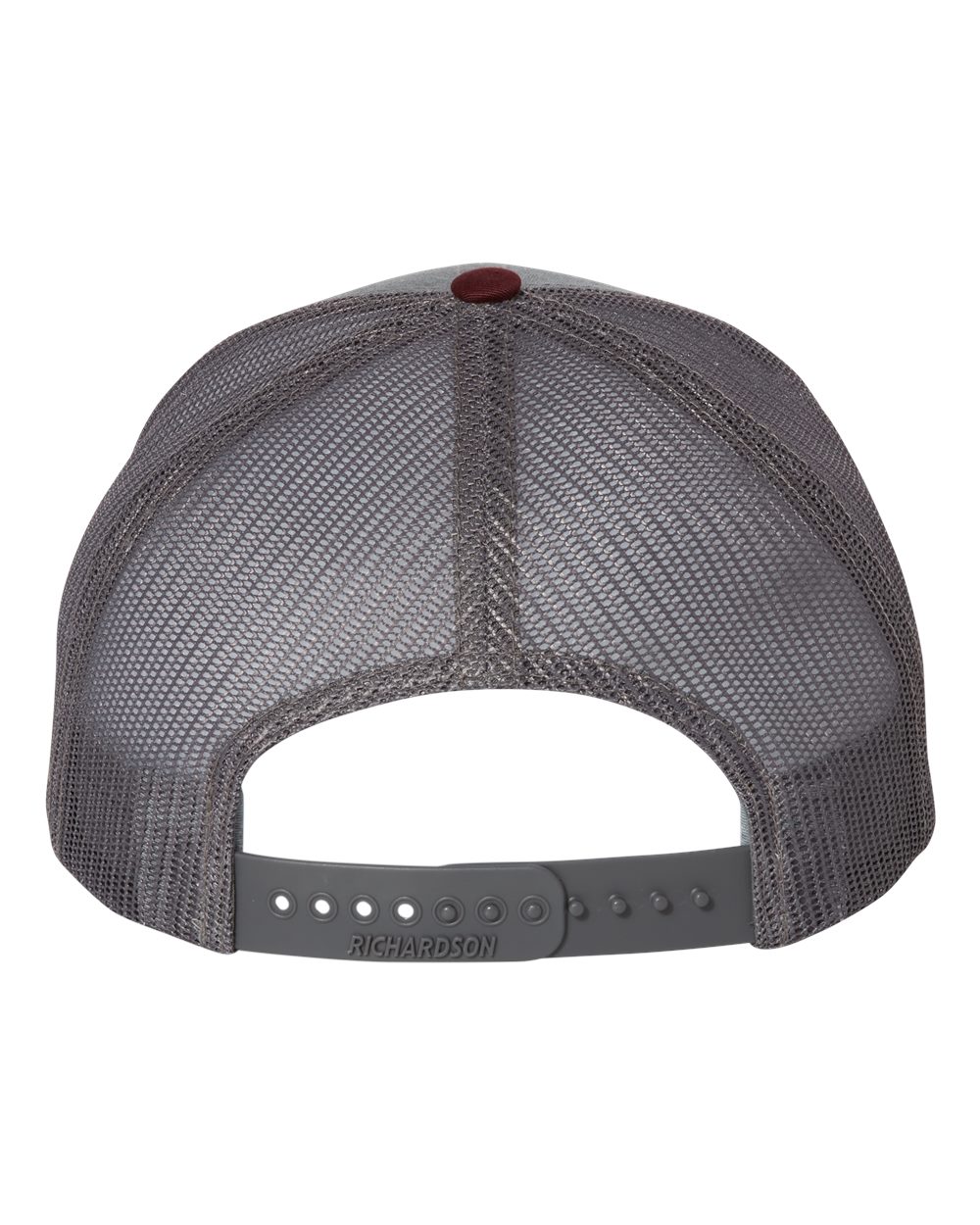 Snapback Trucker Cap - Back - B18095950 - Heather Grey/ Charcoal/ Maroon