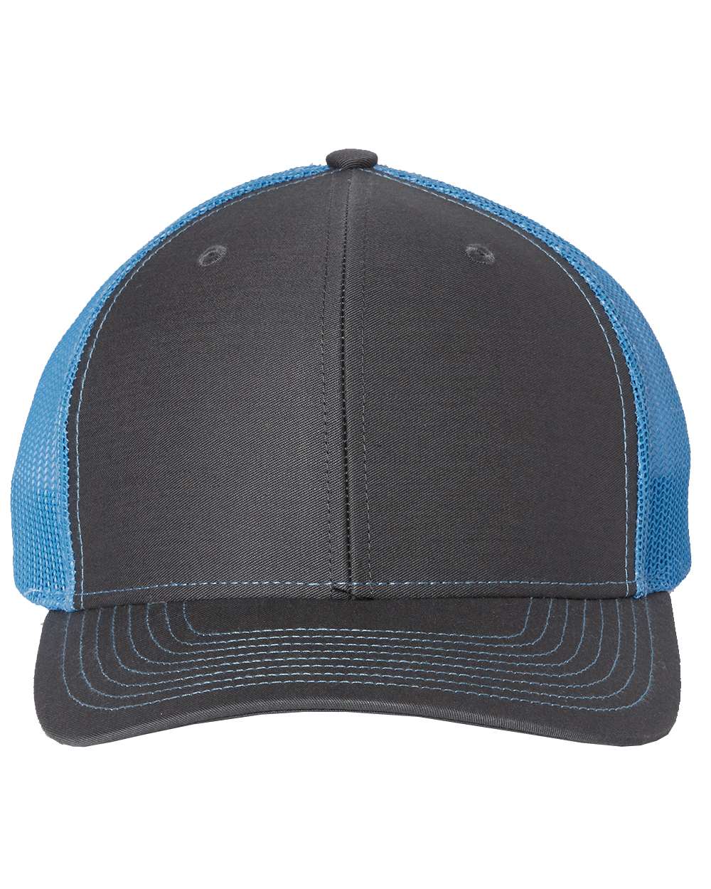 Snapback Trucker Cap - Front - B18095070 - Charcoal/ Columbia Blue