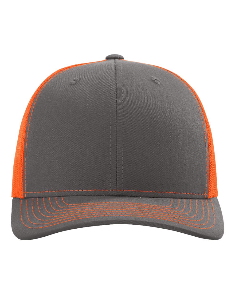 Snapback Trucker Cap - Front - B18095110 - Charcoal/ Neon Orange