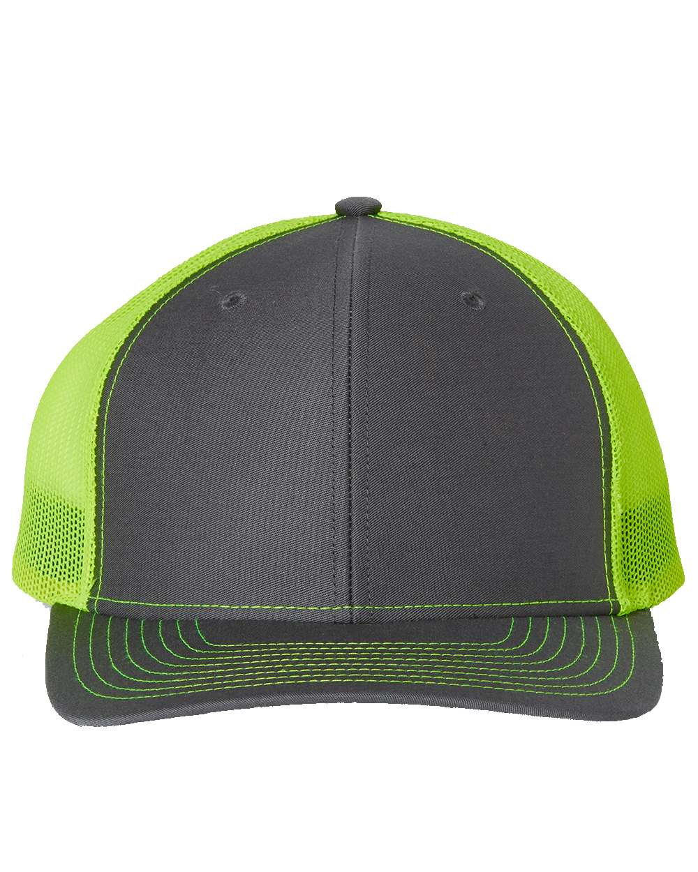 Snapback Trucker Cap - Front - B18095130 - Charcoal/ Neon Yellow
