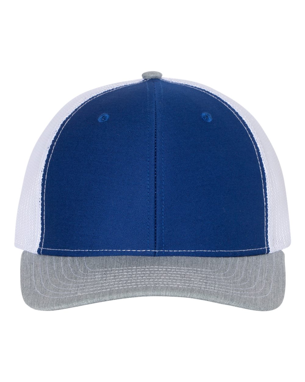 Snapback Trucker Cap - Front - B18095440 - Royal/ White/ Heather Grey