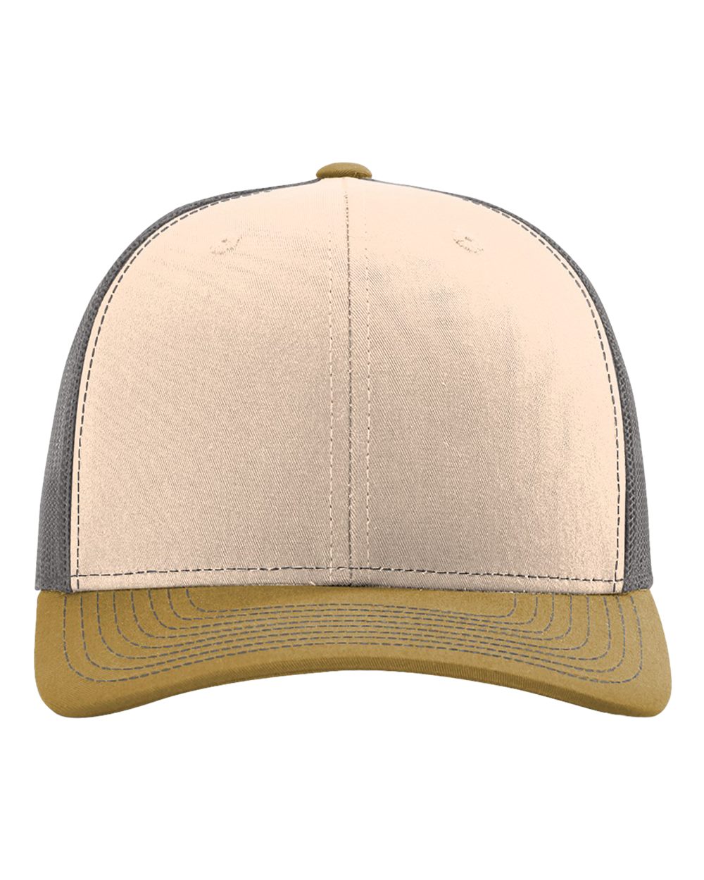 Snapback Trucker Cap - Front - B18095490 - Mink Beige/ Charcoal/ Amber Gold
