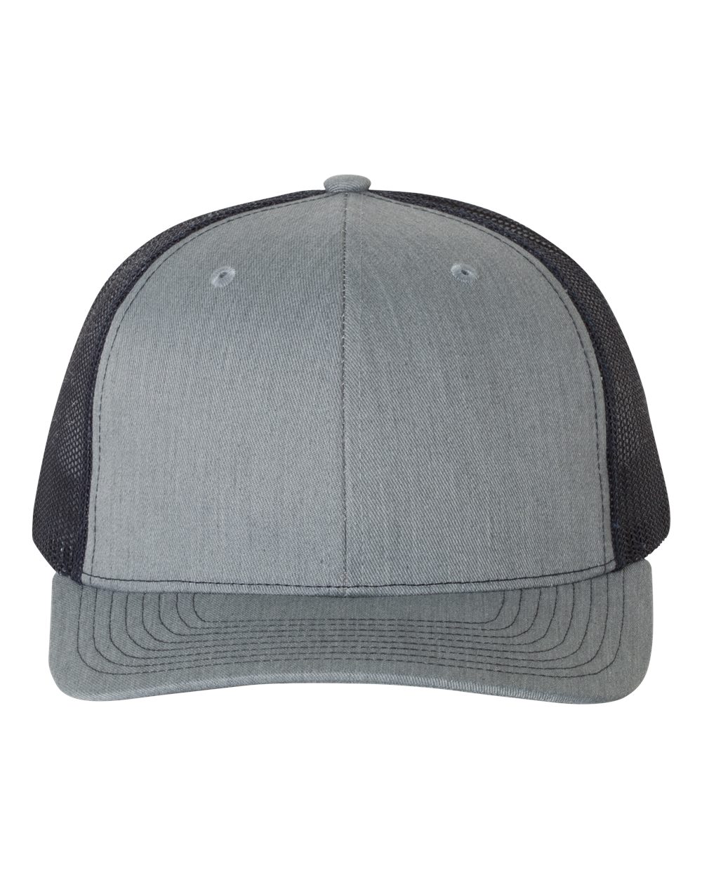Snapback Trucker Cap - Front - B18095610 - Heather Grey/ Navy