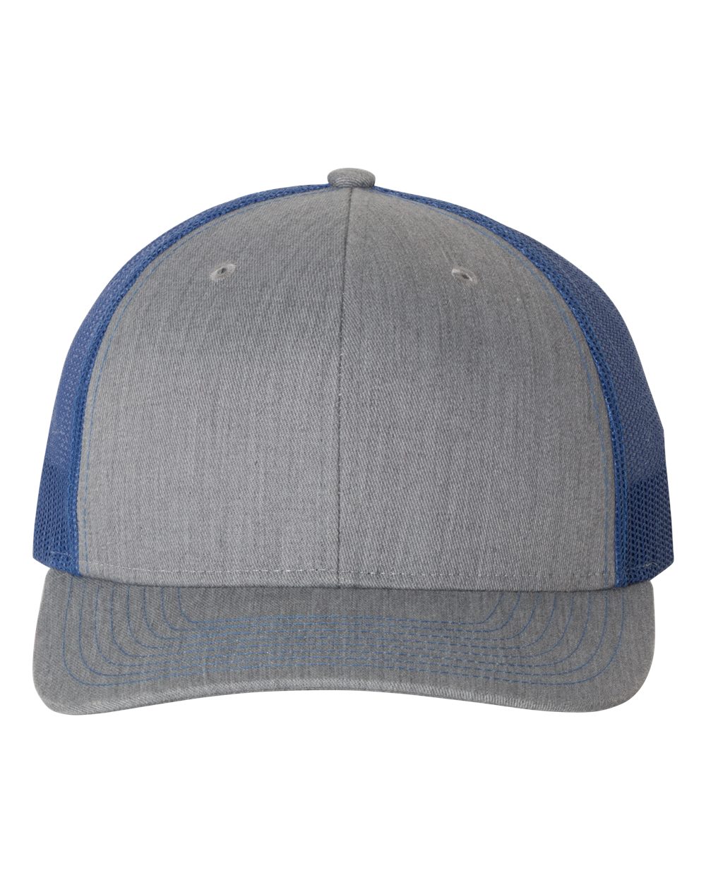 Snapback Trucker Cap - Front - B18095730 - Heather Grey/ Royal