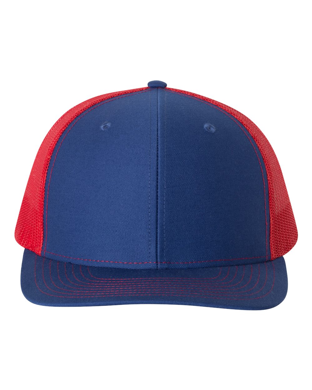Snapback Trucker Cap - Front - B18095760 - Royal/ Red