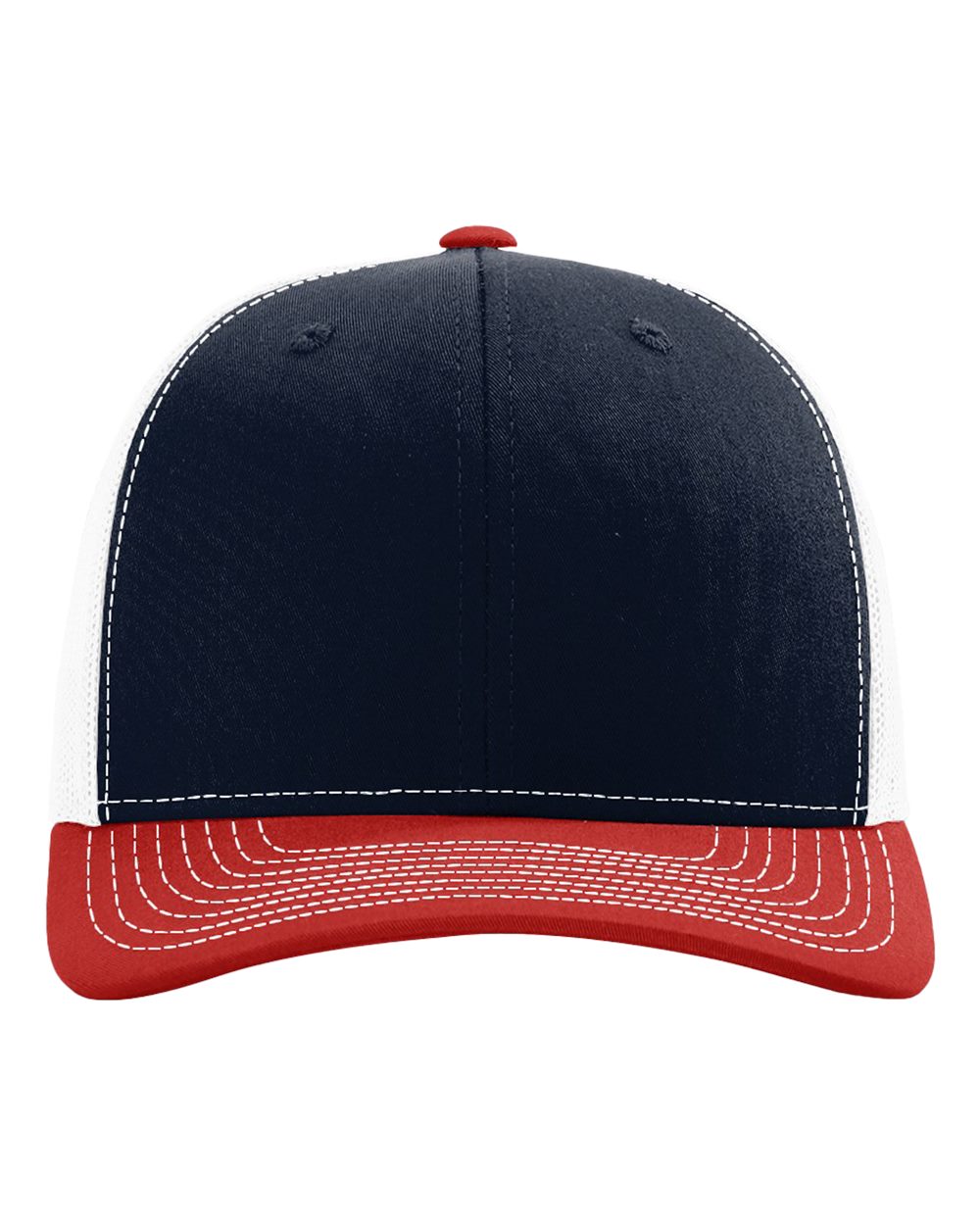 Snapback Trucker Cap - Front - B18095830 - Navy/ White/ Red