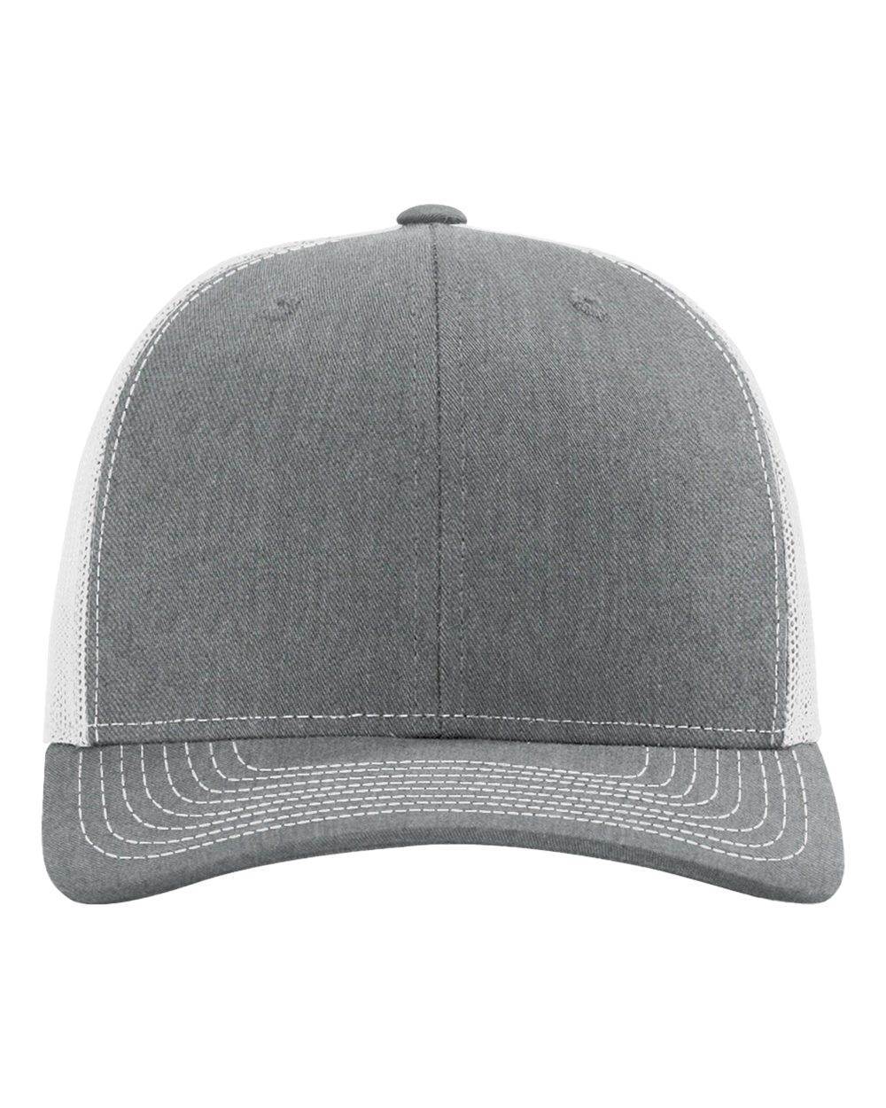 Snapback Trucker Cap - Front - B18095910 - Heather Grey/ Light Grey