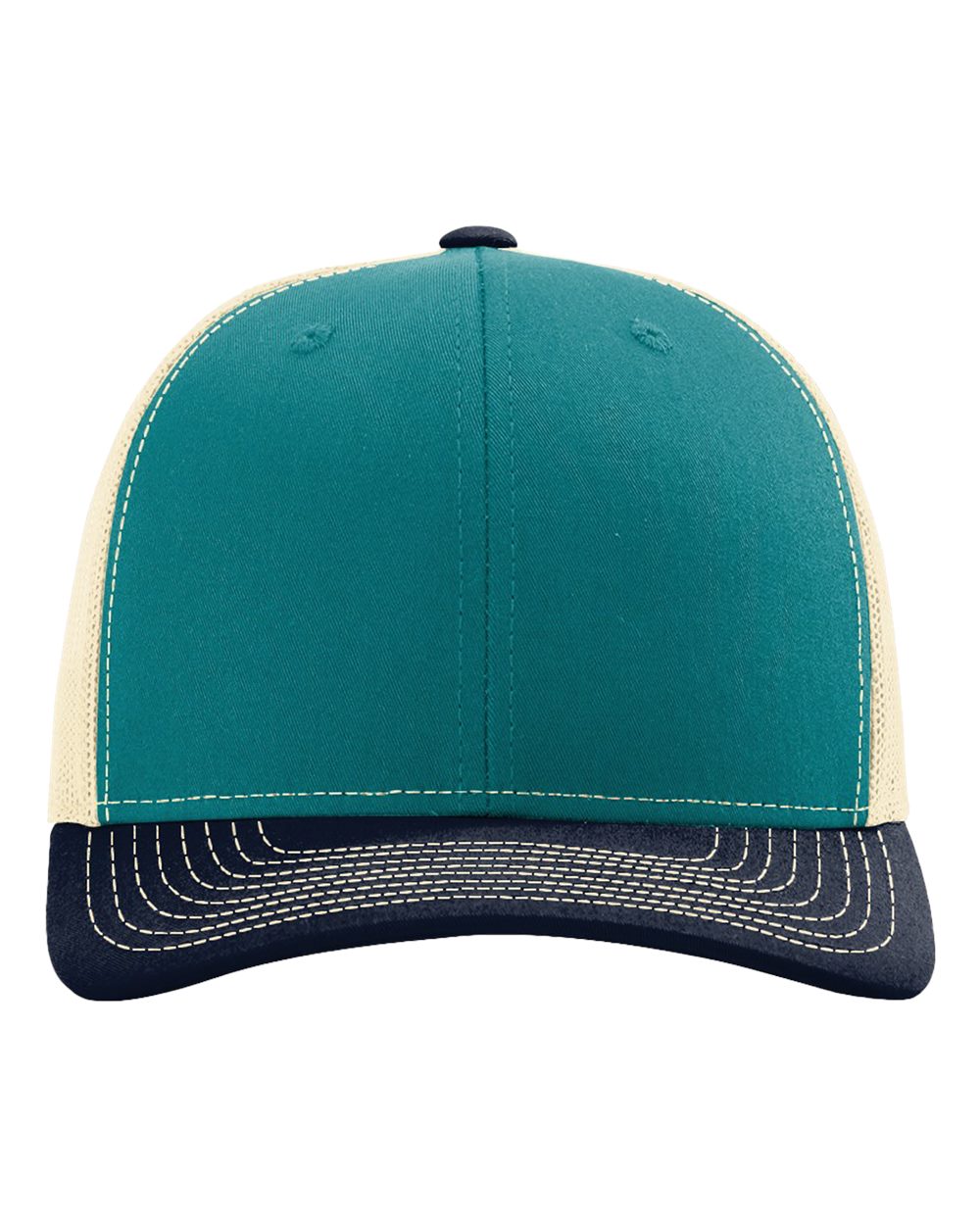 Snapback Trucker Cap - Front - B18095990 - Blue Teal/ Birch/ Navy