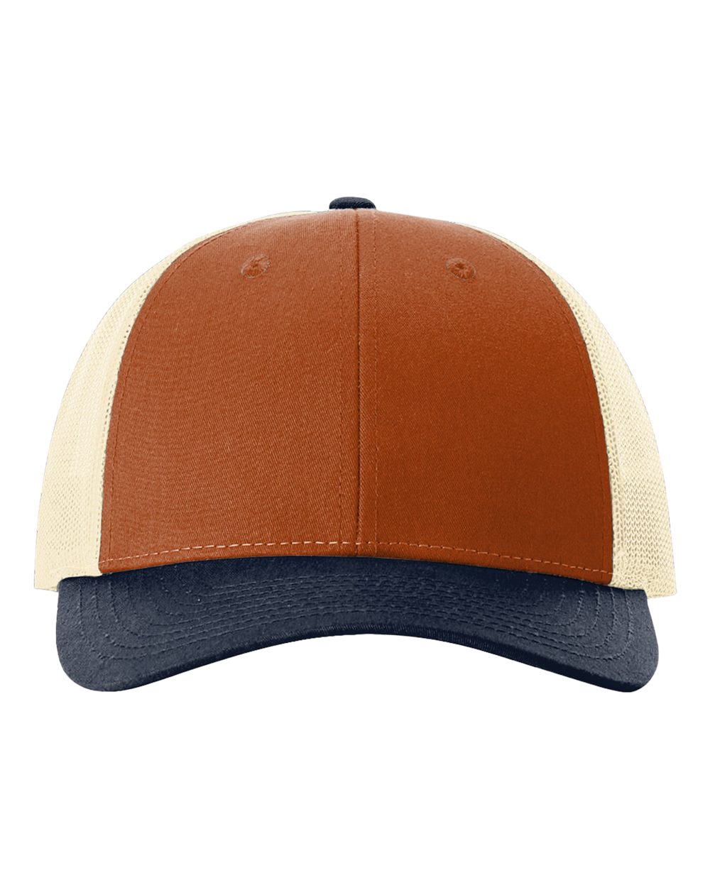 Low Pro Trucker Cap - Front - B79195080 - Dark Orange/ Birch/ Patriot Blue