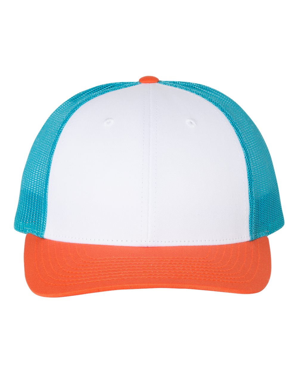 Low Pro Trucker Cap - Front - B79195320 - White/ Blue Hawaiin/ Pale Orange