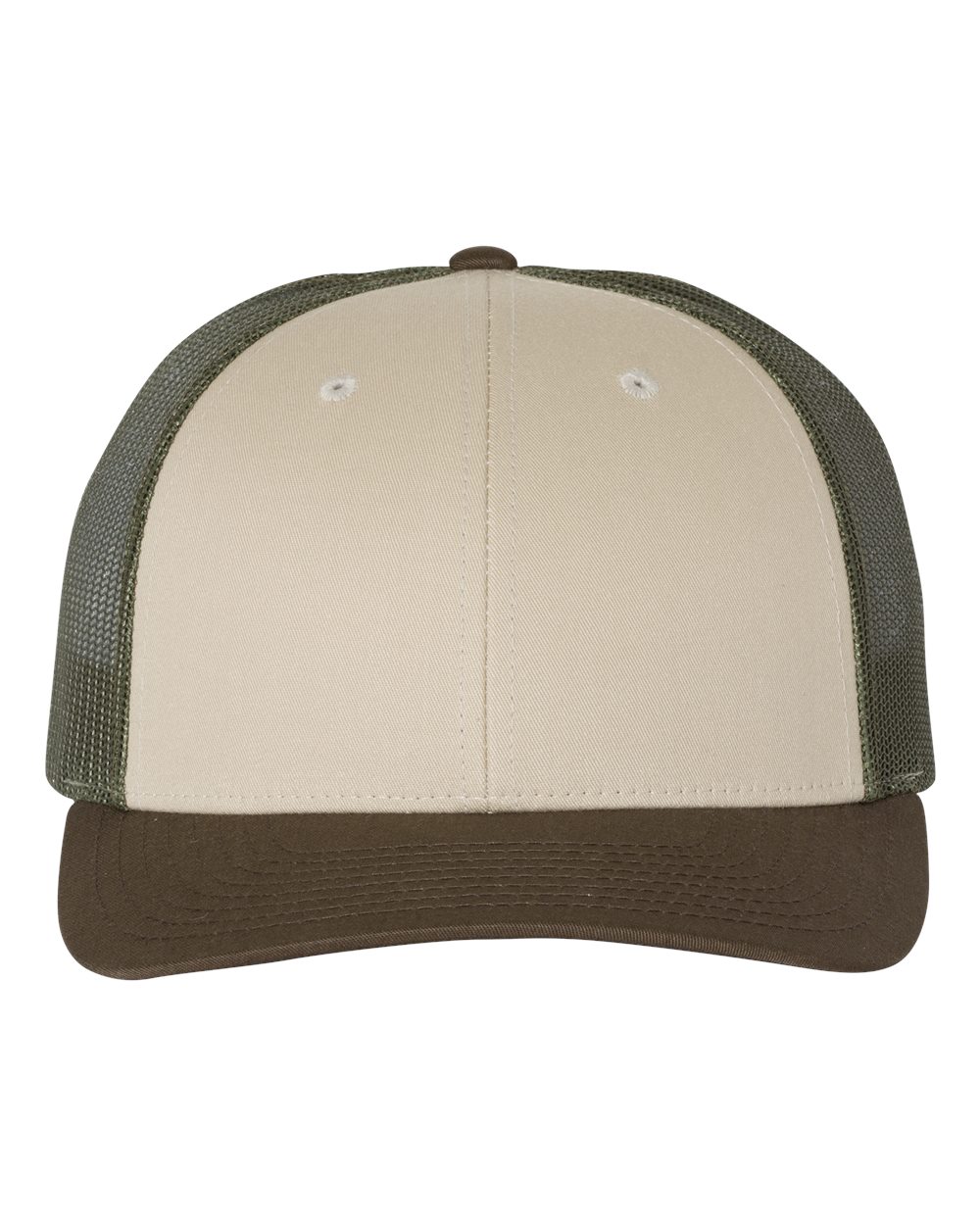Low Pro Trucker Cap - Front - B79195360 - Tan/ Loden/ Brown