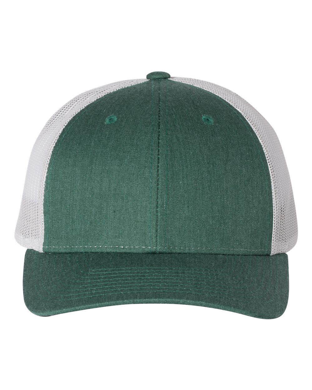Low Pro Trucker Cap - Front - B79195540 - Heather Dark Green/ Silver