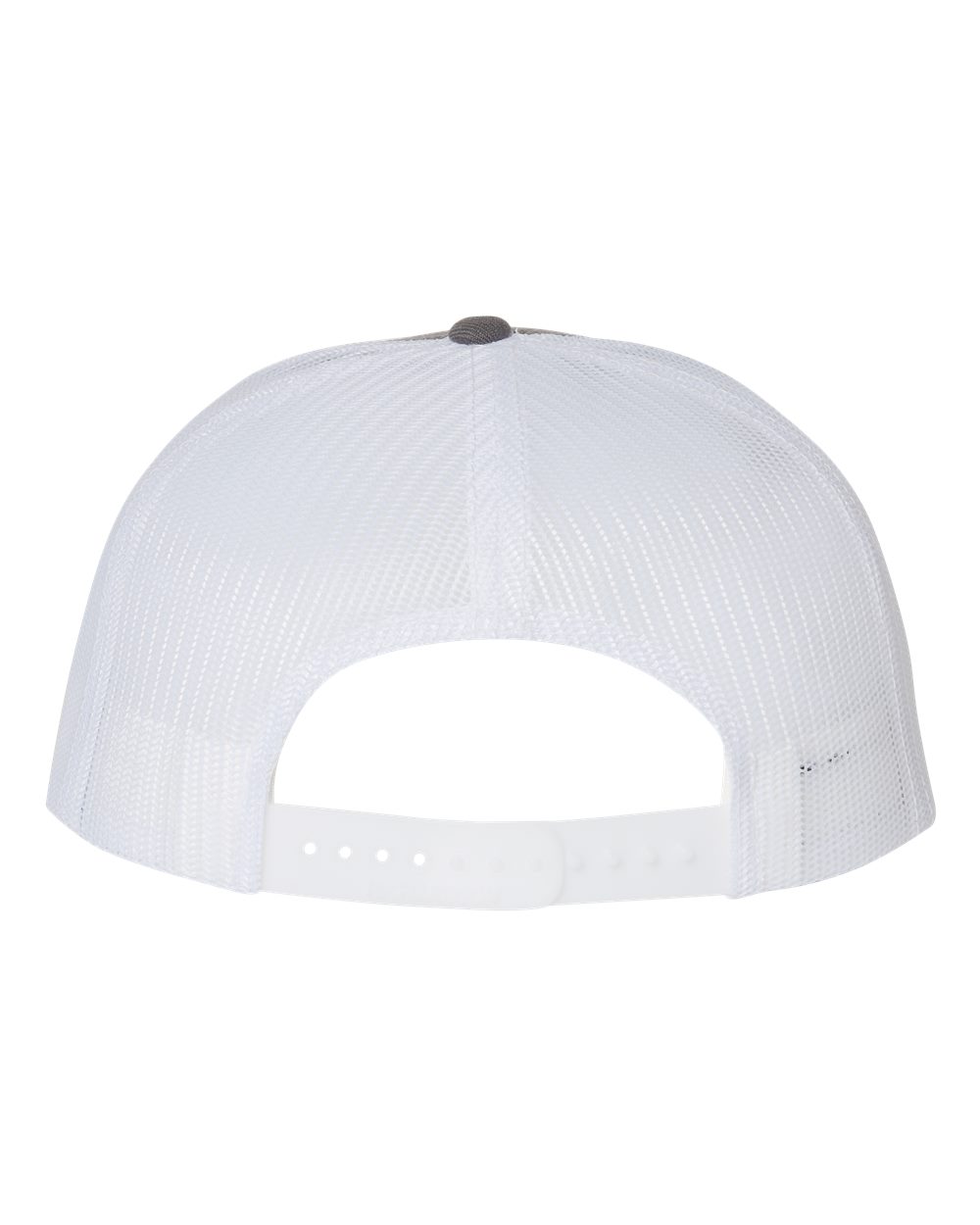 Wool Blend Flat Bill Trucker Cap - Back - B09195020 - Charcoal/ White