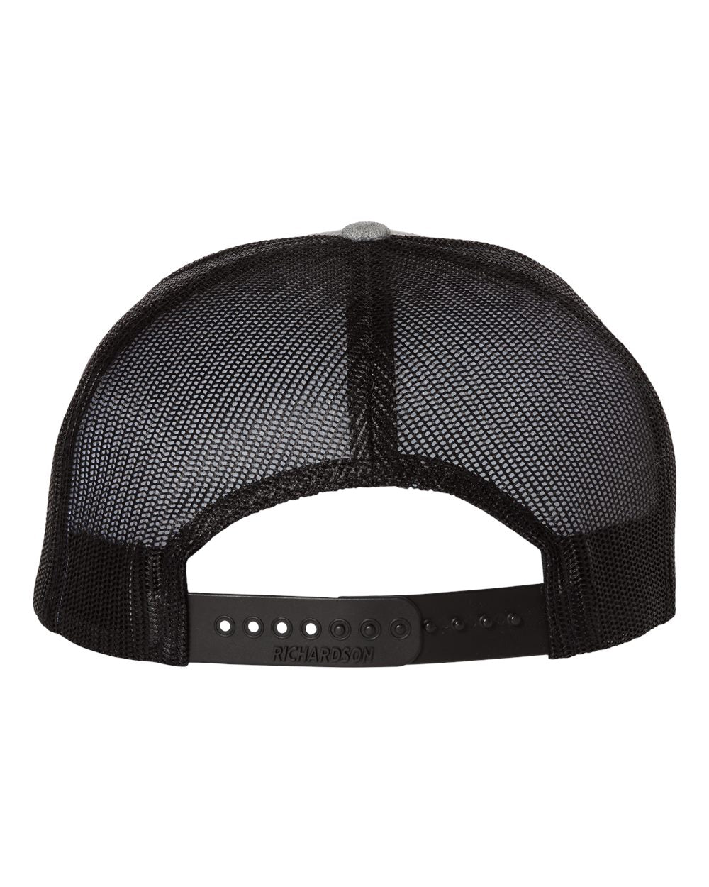 Wool Blend Flat Bill Trucker Cap - Back - B09195090 - Heather Grey/ Black