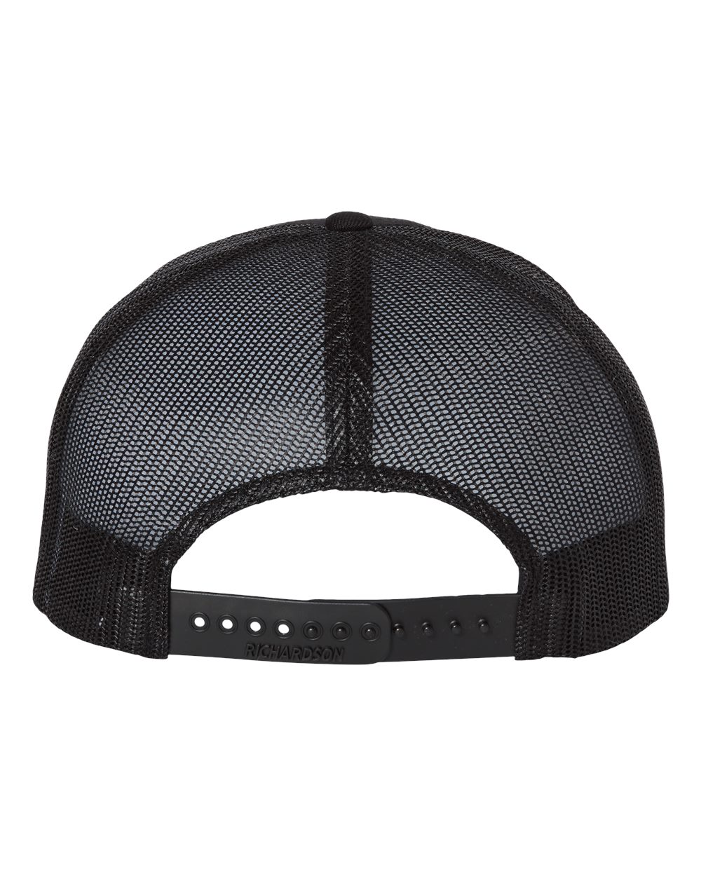 Wool Blend Flat Bill Trucker Cap - Back - B09195400 - Black/ Black