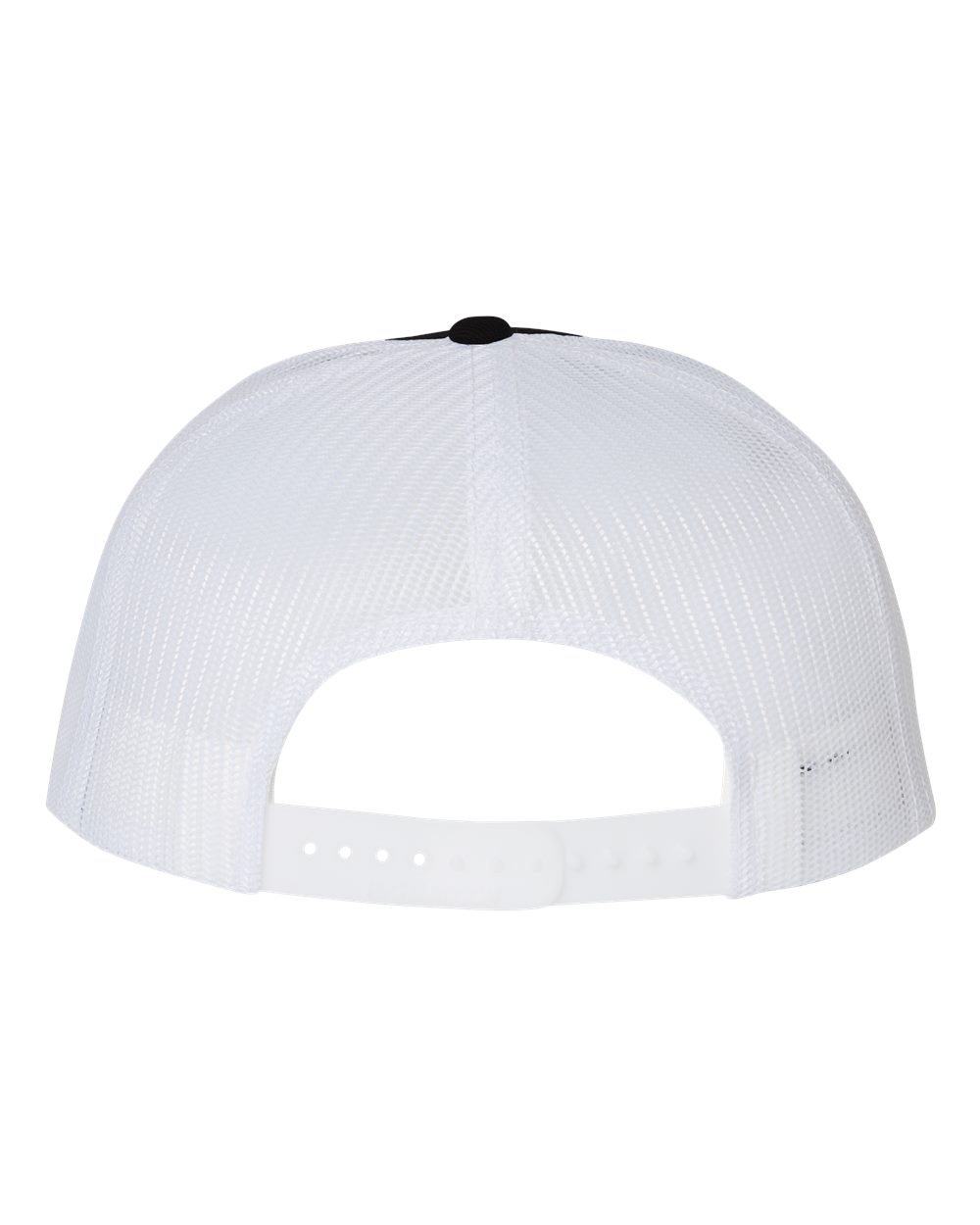 Wool Blend Flat Bill Trucker Cap - Back - B09195500 - Black/ White
