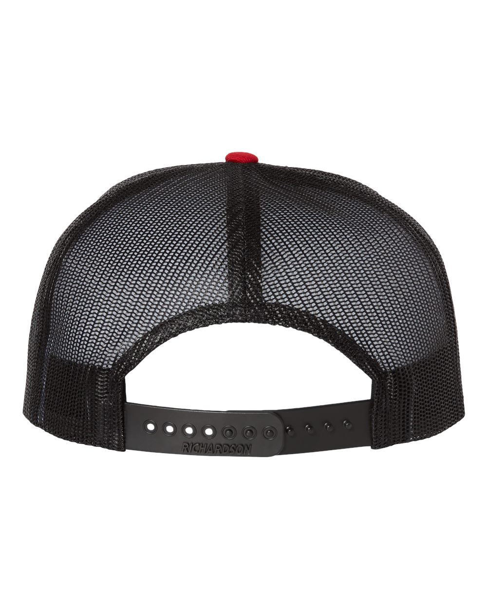 Wool Blend Flat Bill Trucker Cap - Back - B09195700 - Red/ Black
