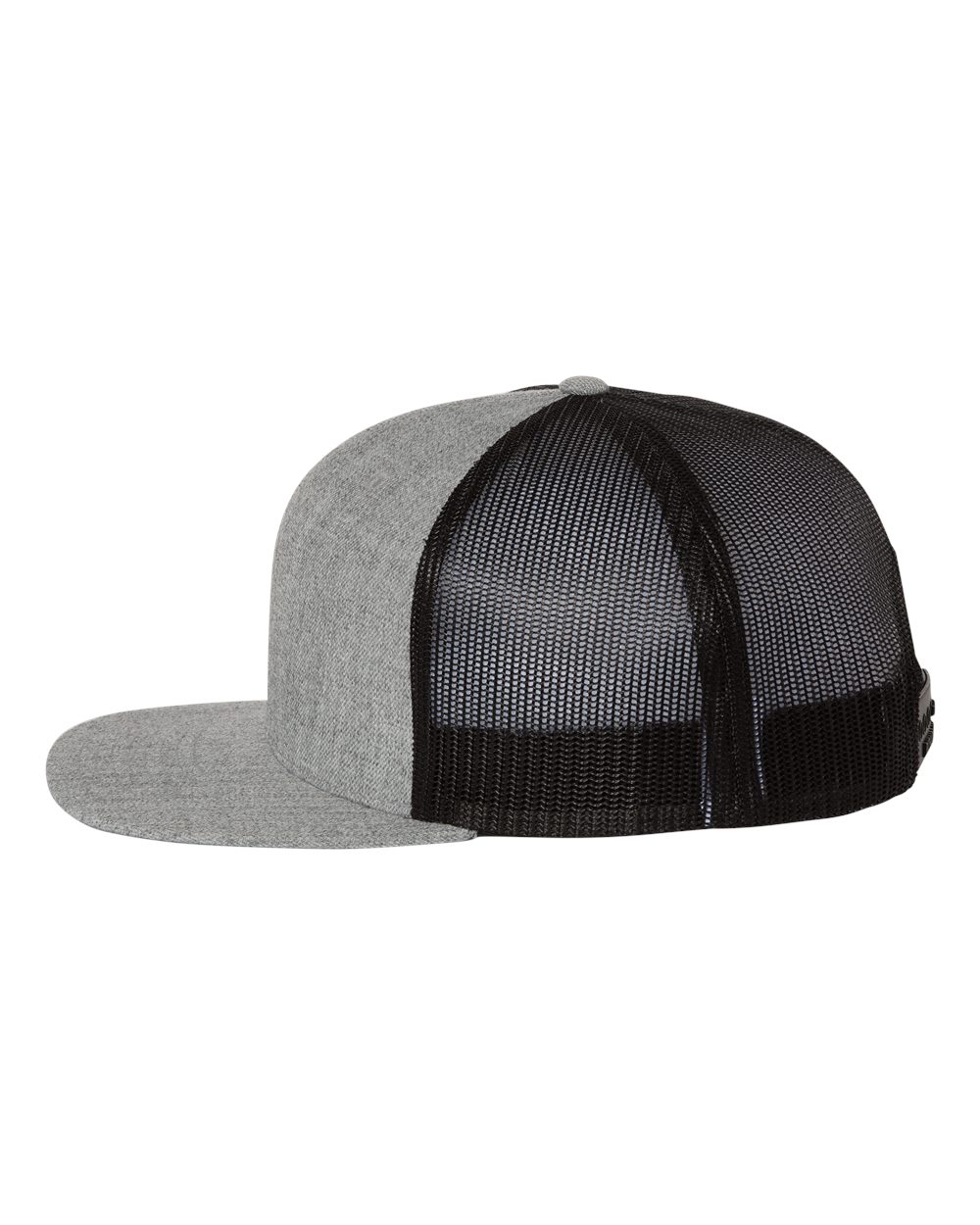 Wool Blend Flat Bill Trucker Cap - DirectSide - B09195090 - Heather Grey/ Black