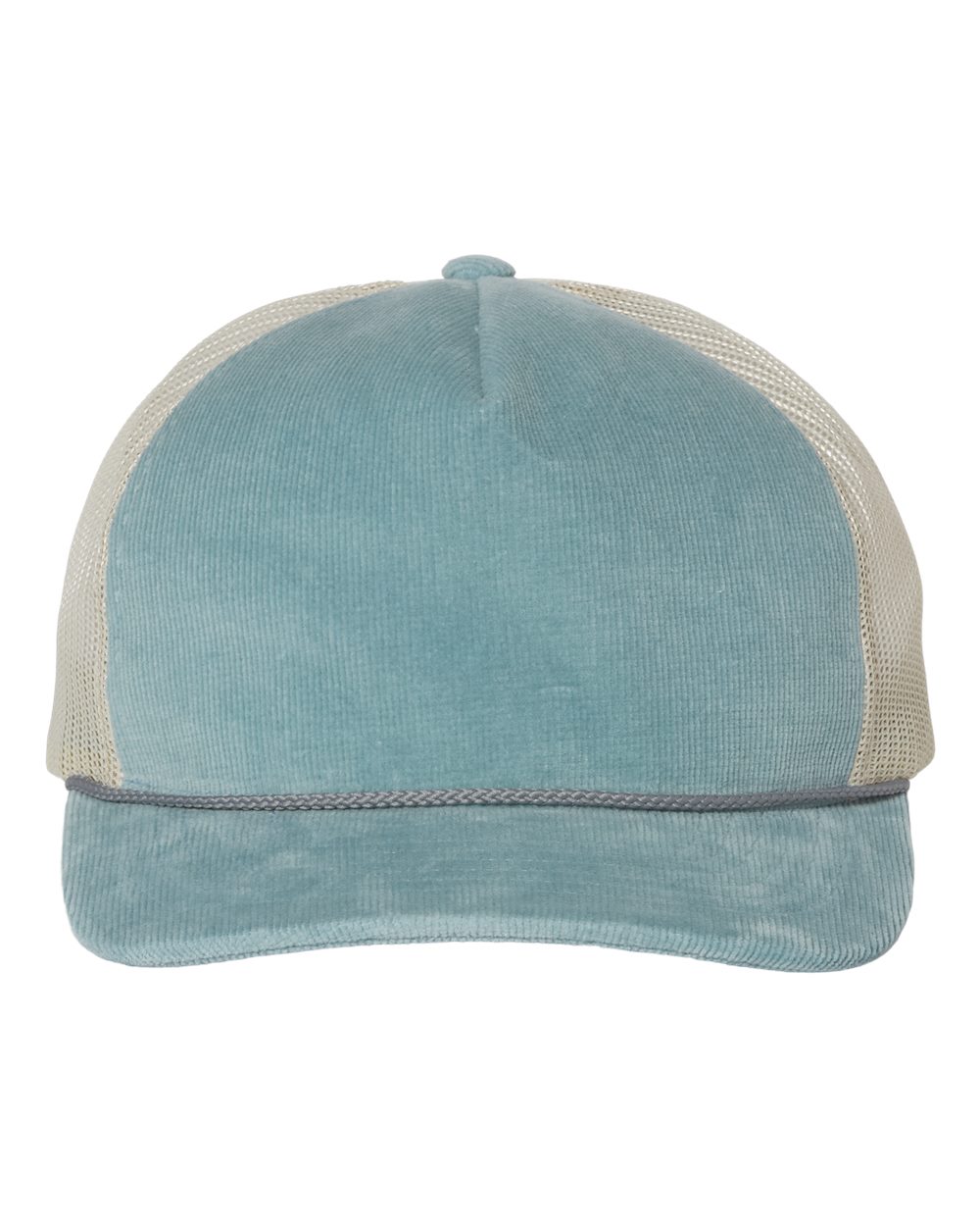 Troutdale Corduroy Trucker Cap - Front - B54795250 - Light Blue/ Sand