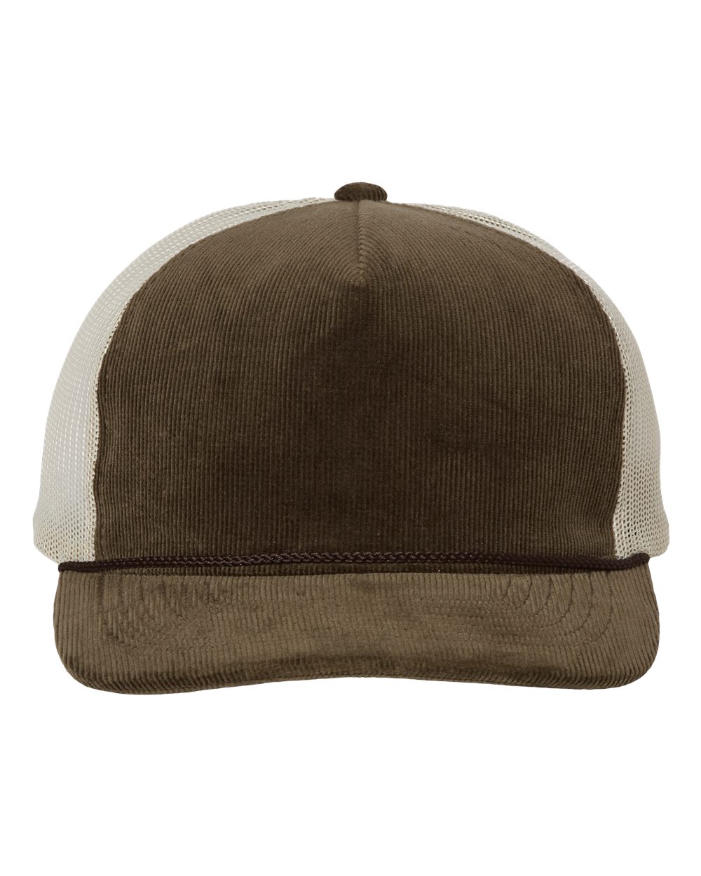 Troutdale Corduroy Trucker Cap - Front - B54795600 - Brown/ Sand