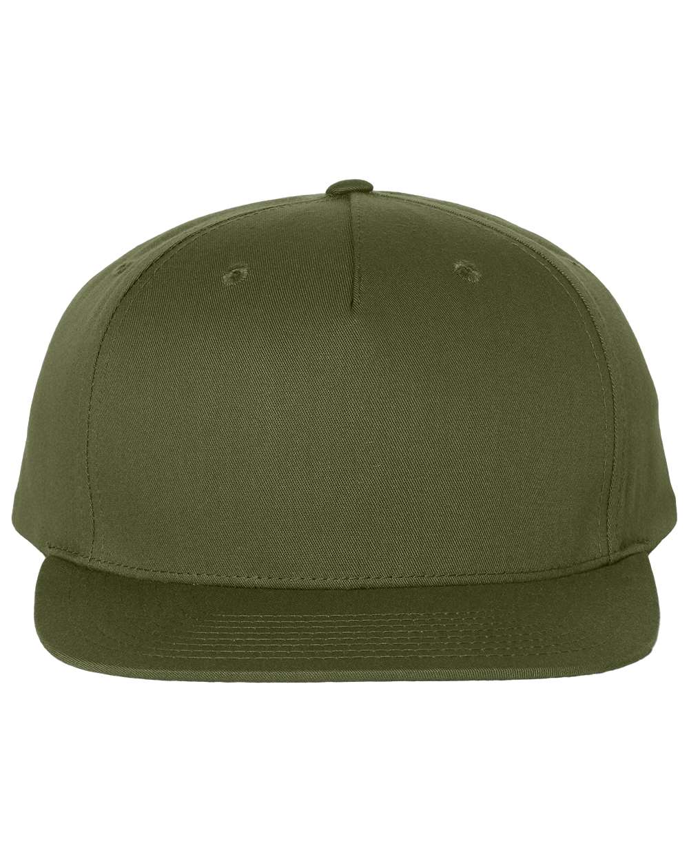 Pinch Front Structured Snapback Trucker Cap - Front - B55995620 - Army Olive