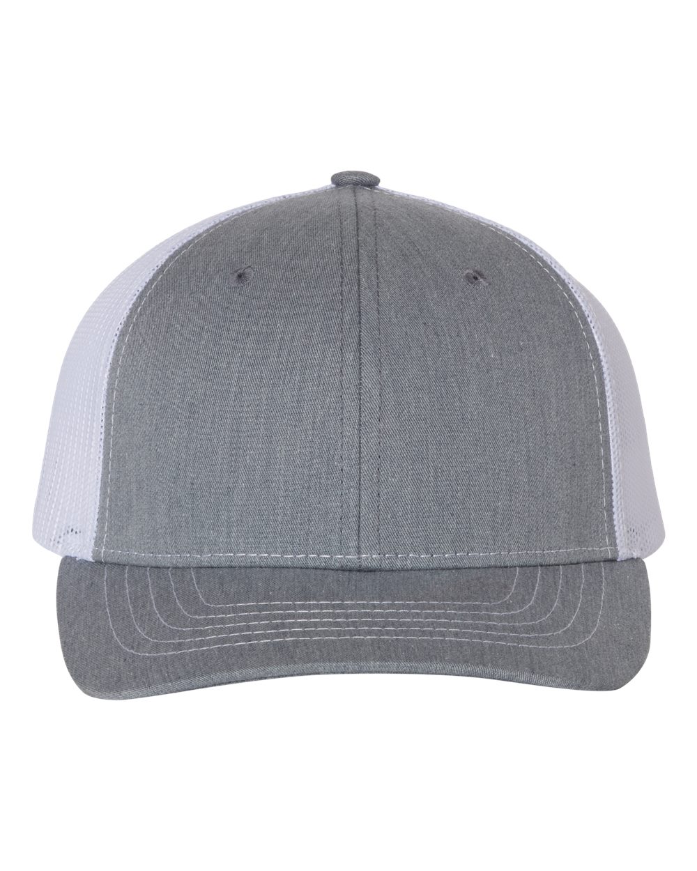 Youth Trucker Snapback Cap - Front - B56095010 - Heather Grey/ White