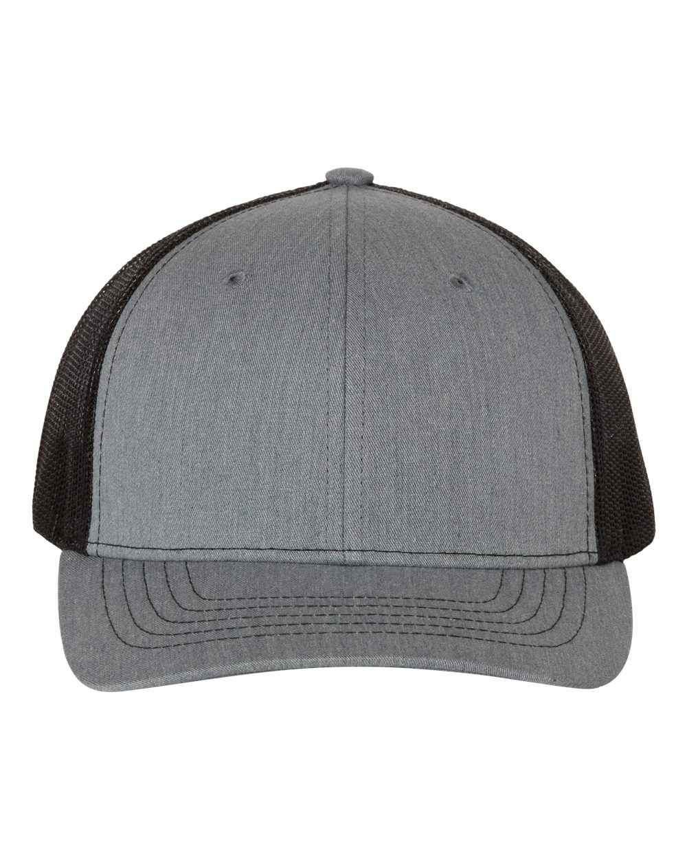 Youth Trucker Snapback Cap - Front - B56095510 - Heather Grey/ Black
