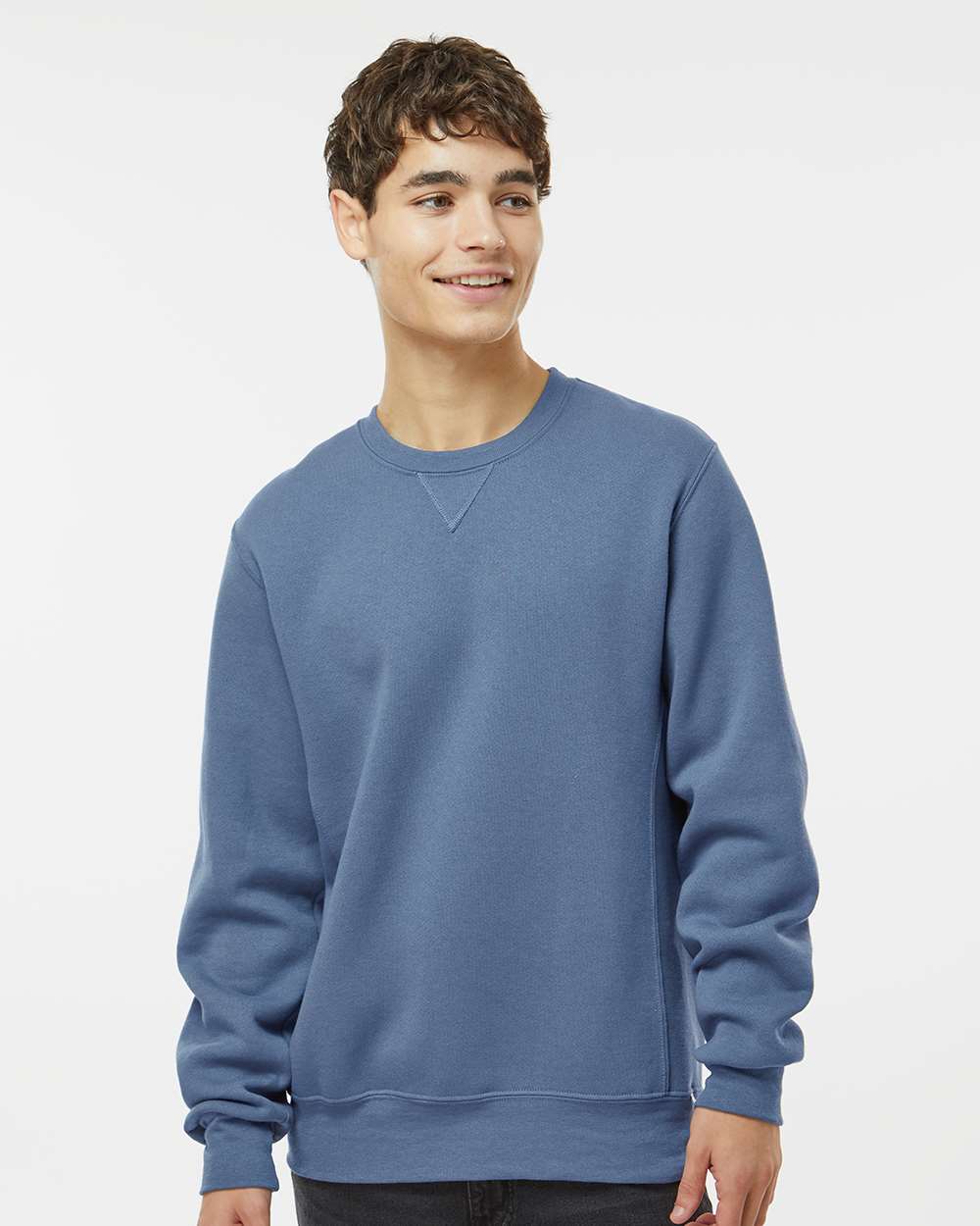 Unisex Dri Power® Crewneck Sweatshirt - OnModelFront - B60311253 - Vintage Blue