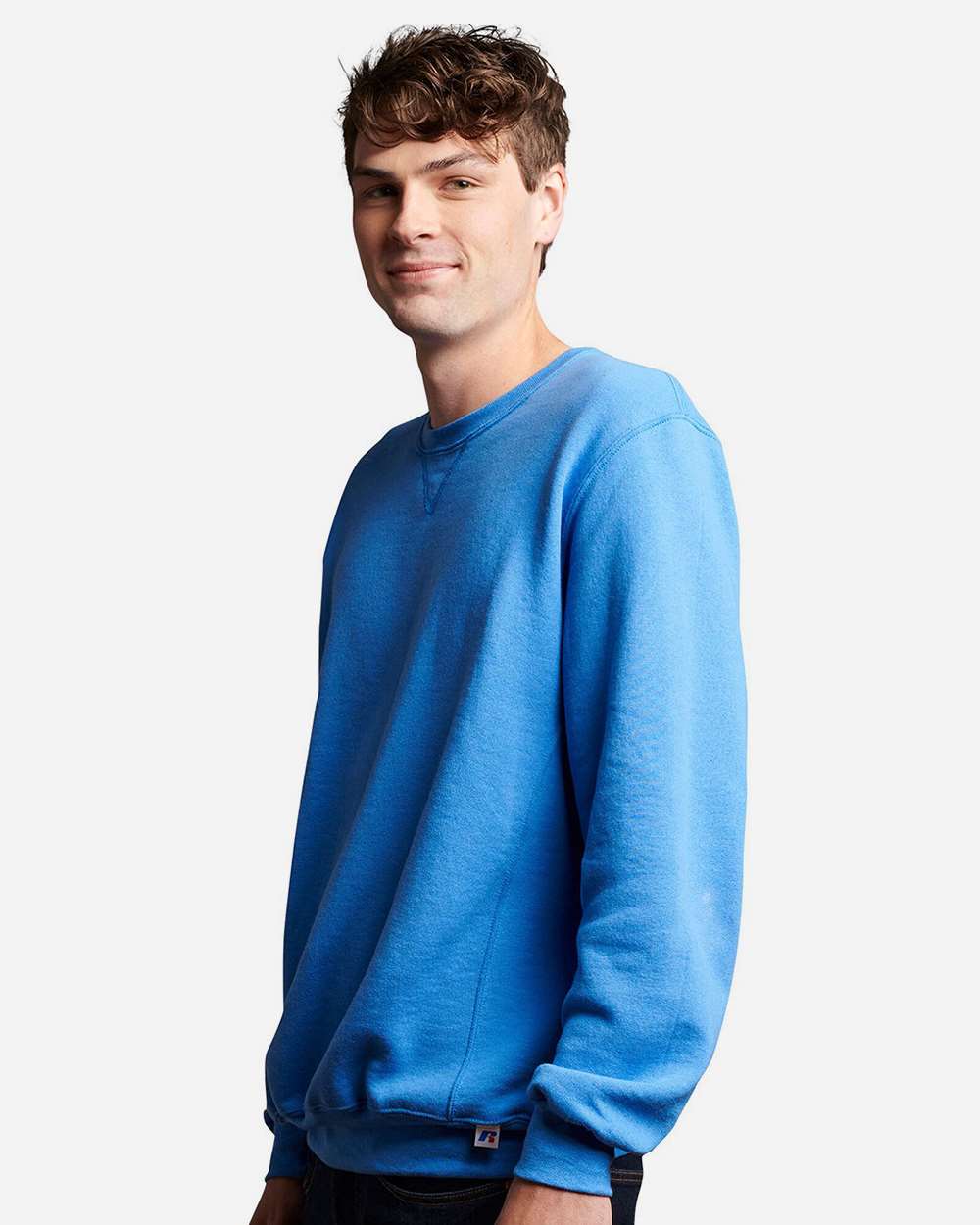 Unisex Dri Power® Crewneck Sweatshirt - OnModelSide - B60311263 - Collegiate Blue