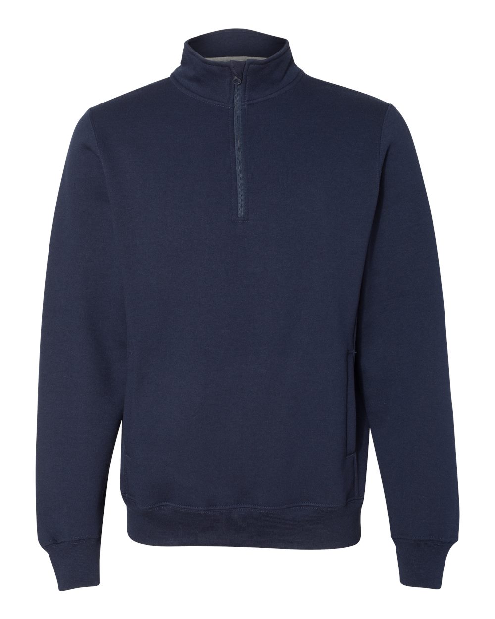 Unisex Dri Power® Quarter-Zip Cadet Collar Sweatshirt - Front - B60711653 - Navy