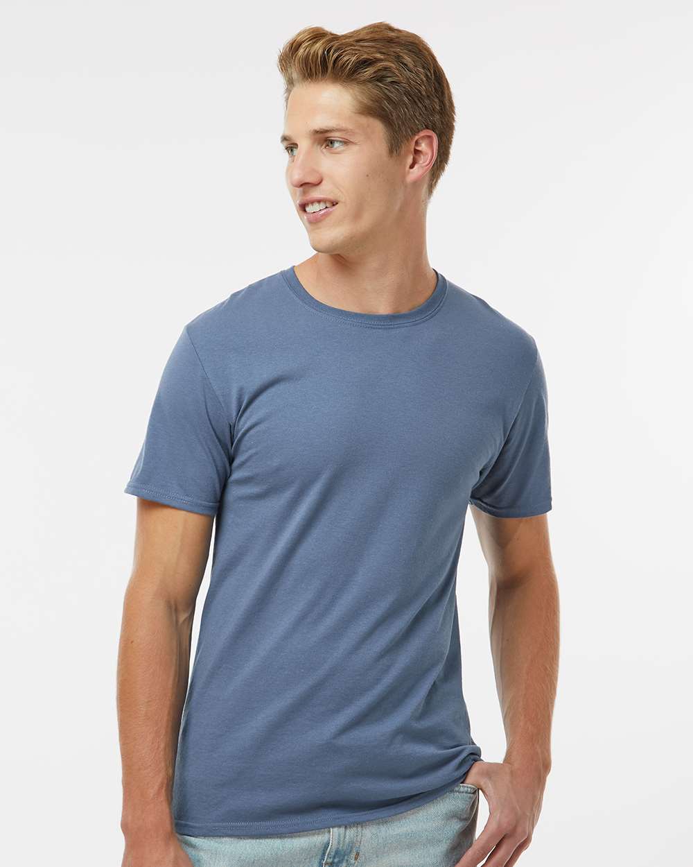 Unisex Dri Power® CVC Performance T-Shirt - OnModelFront - B61411253 - Vintage Blue