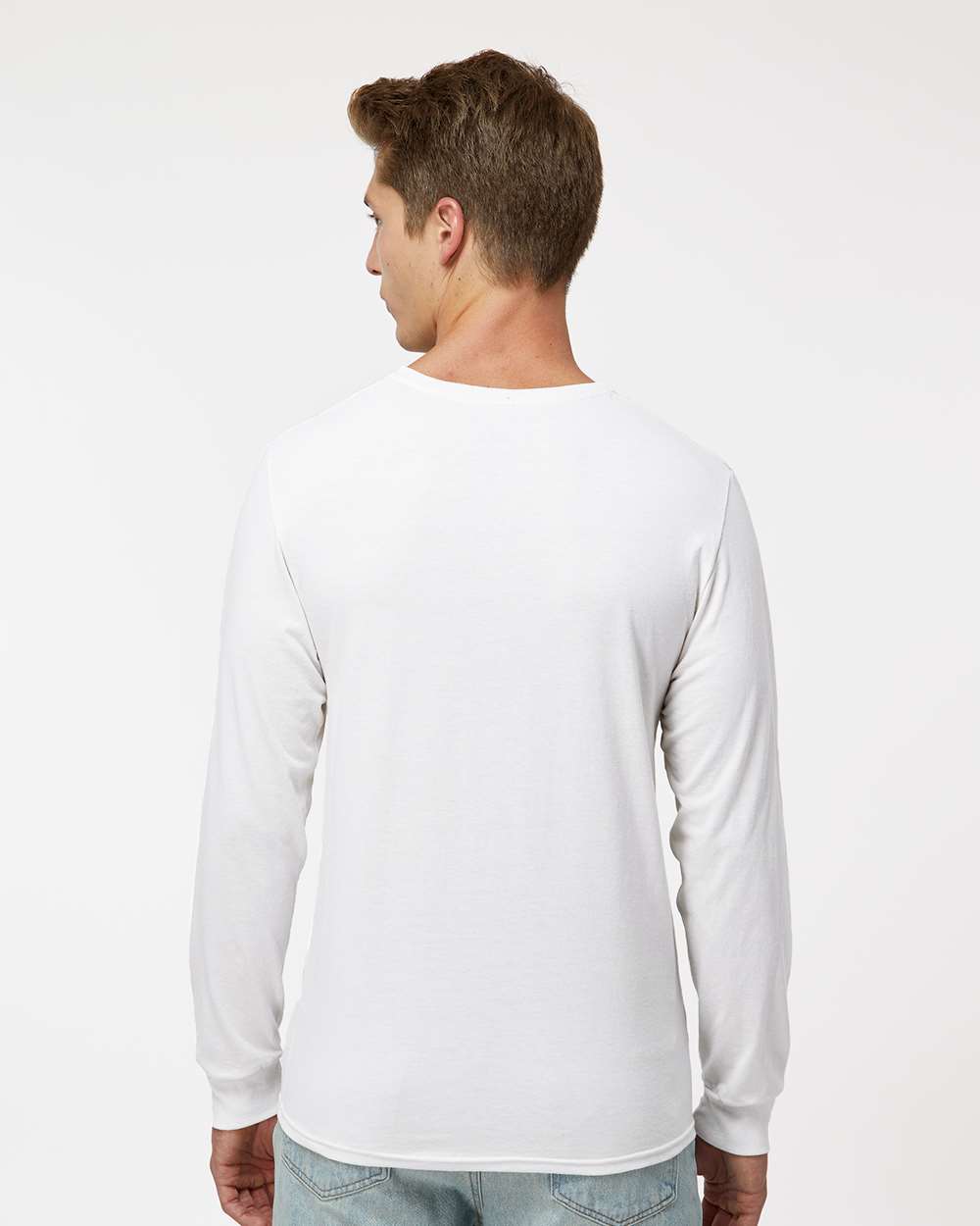 Unisex Dri Power® CVC Performance Long Sleeve T-Shirt - OnModelBack - B61711003 - White