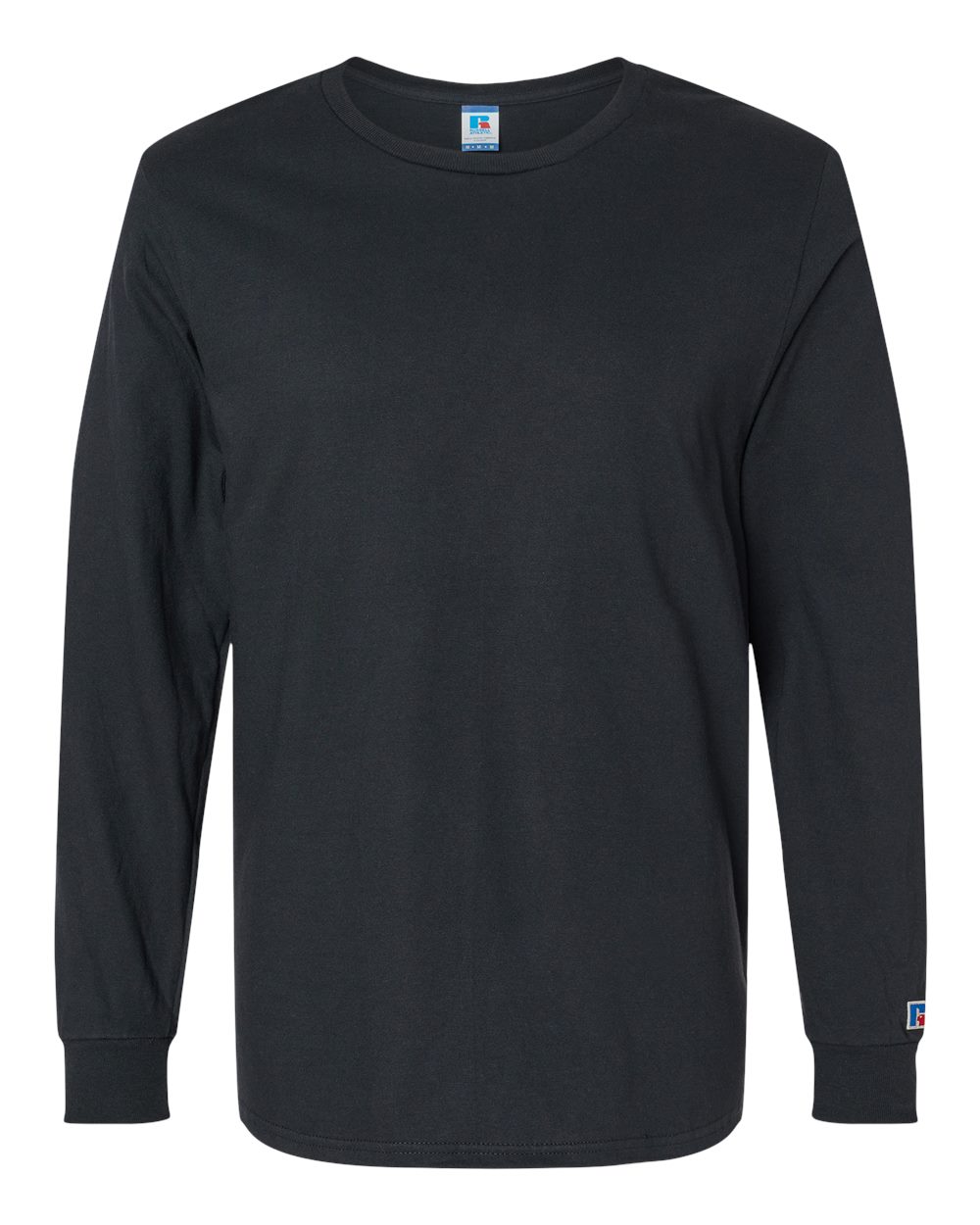 Unisex Combed Ringspun Long Sleeve T-Shirt - Front - B01111503 - Black Ink