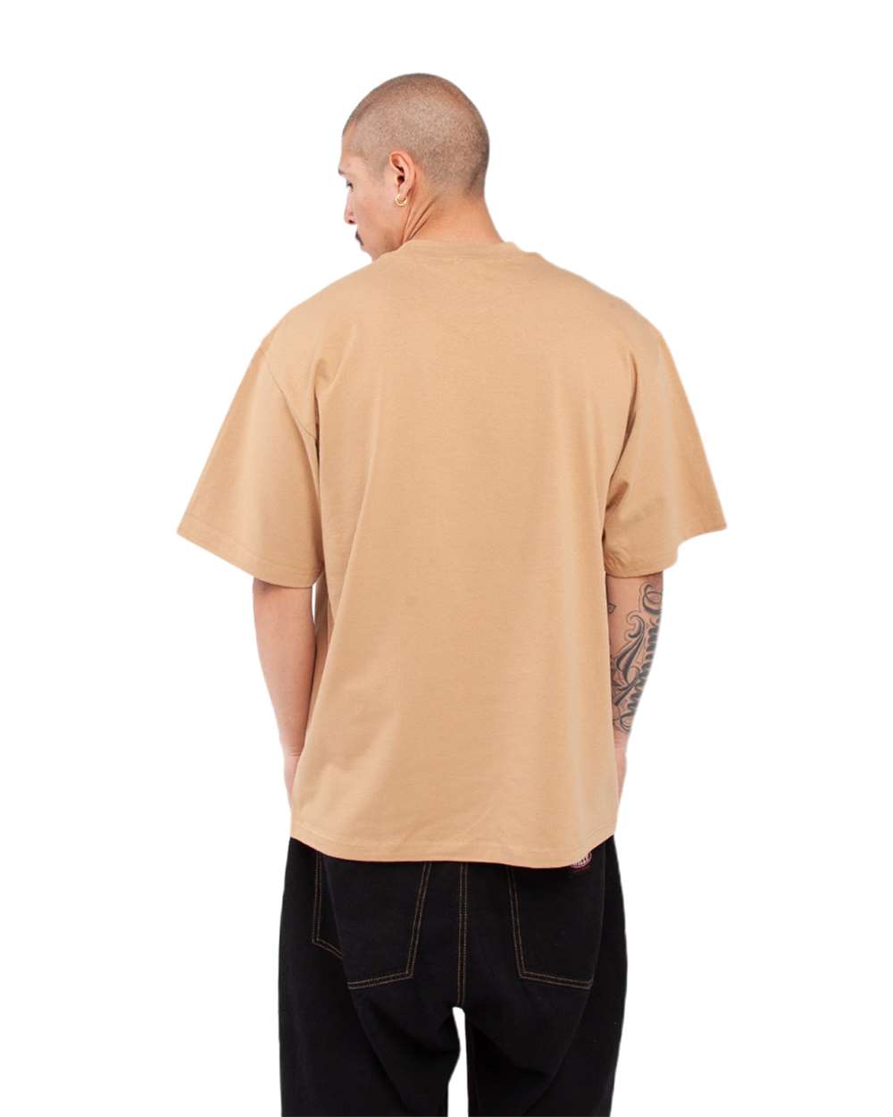Unisex Max Heavyweight T-Shirt - OnModelBack - B278C2113 - Khaki