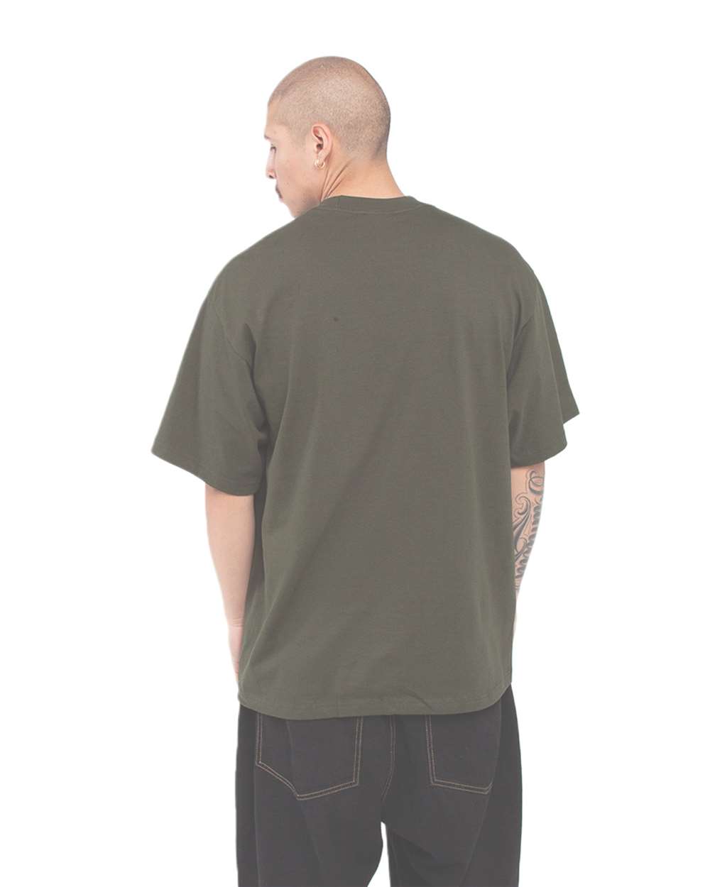 Unisex Max Heavyweight T-Shirt - OnModelBack - B278C2143 - Olive