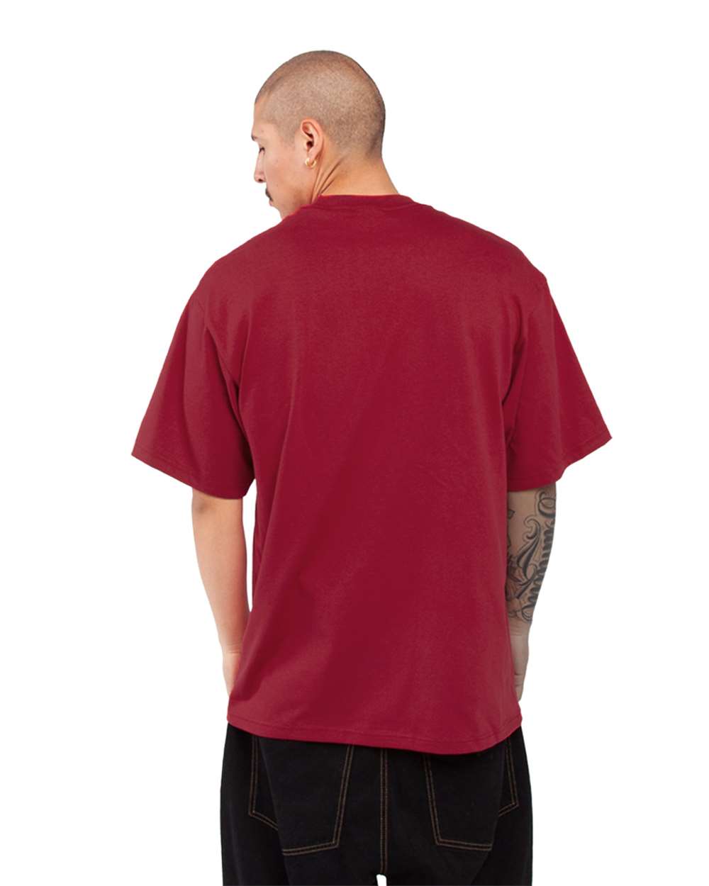 Unisex Max Heavyweight T-Shirt - OnModelBack - B278C2523 - Cardinal