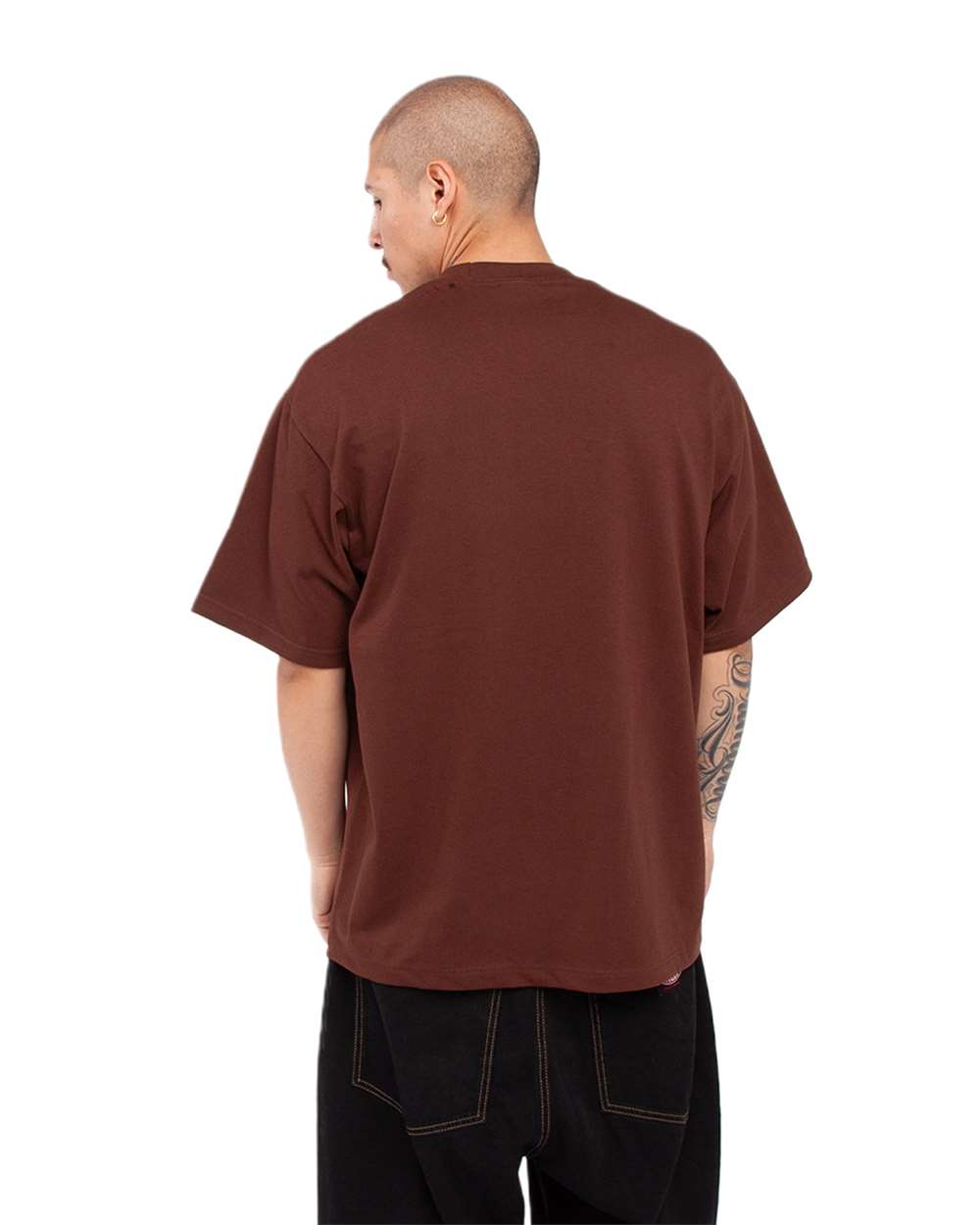 Unisex Max Heavyweight T-Shirt - OnModelBack - B278C2553 - Brown