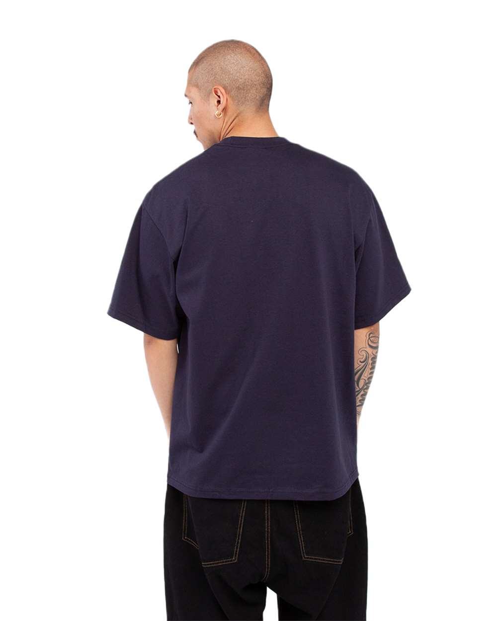 Unisex Max Heavyweight T-Shirt - OnModelBack - B278C2653 - Navy