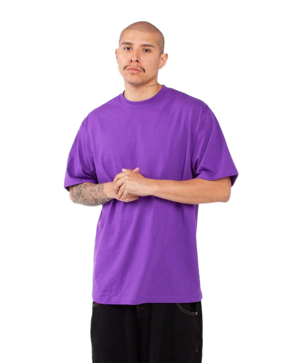 Unisex Max Heavyweight T-Shirt - OnModelSide - B278C2673 - Purple