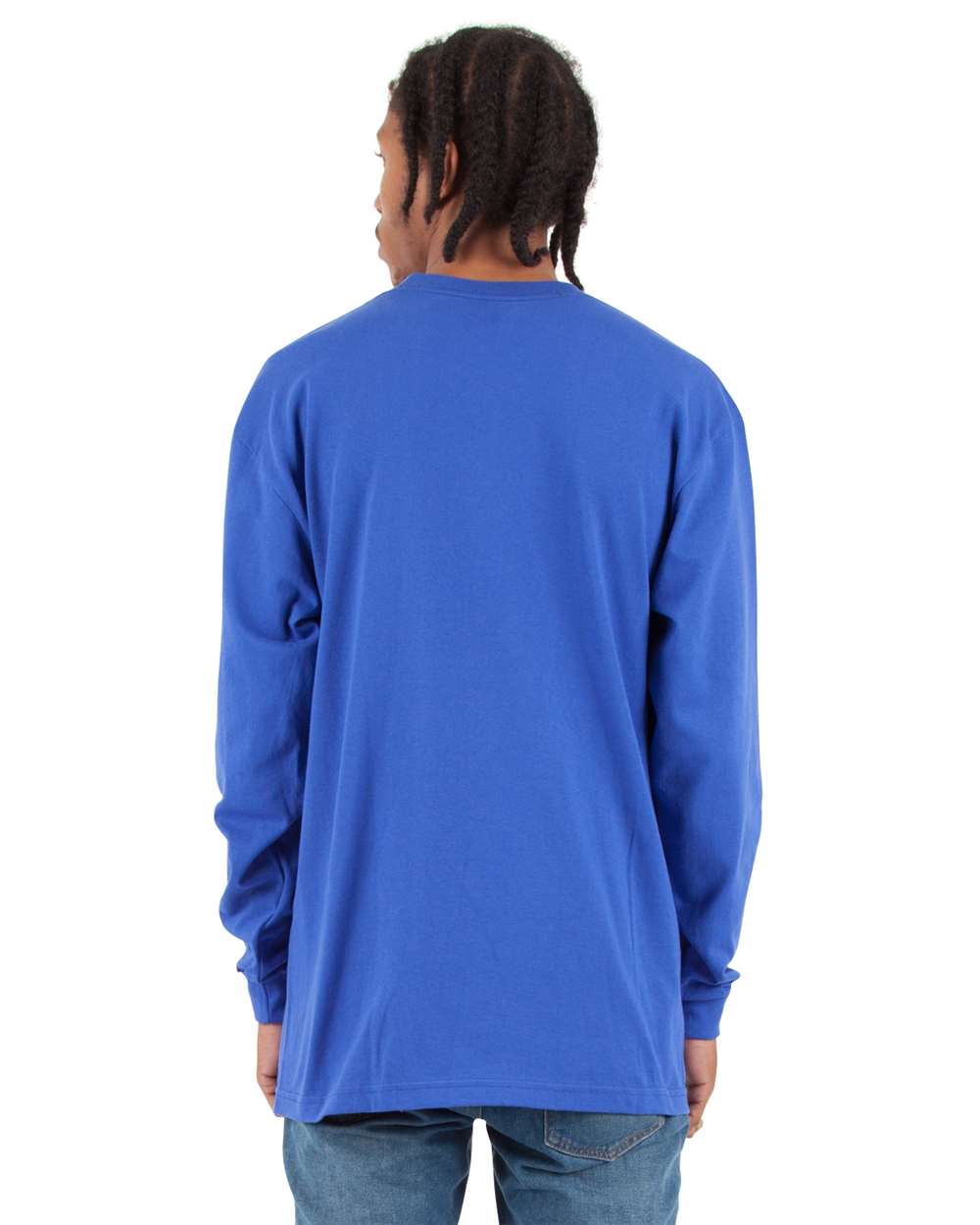 Men's Max Heavyweight Long Sleeve T-Shirt - OnModelBack - B275C2753 - Royal