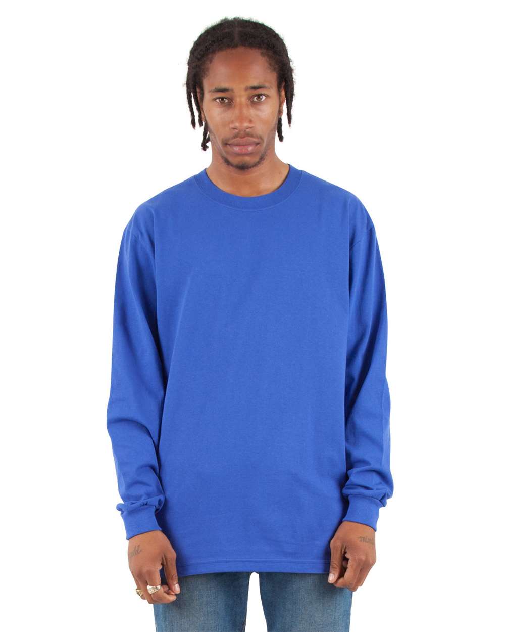 Men's Max Heavyweight Long Sleeve T-Shirt - OnModelFront - B275C2753 - Royal