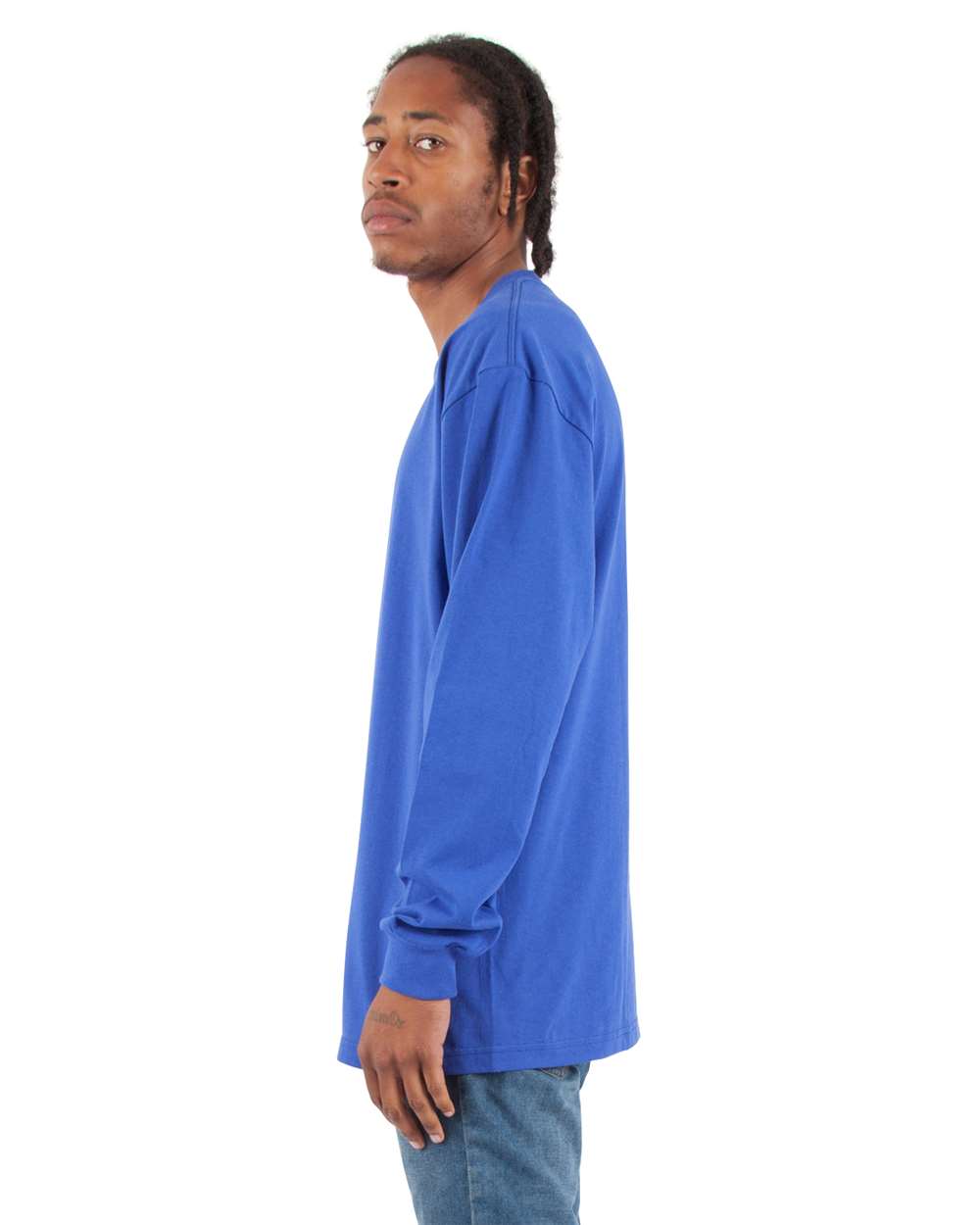 Men's Max Heavyweight Long Sleeve T-Shirt - OnModelSide - B275C2753 - Royal