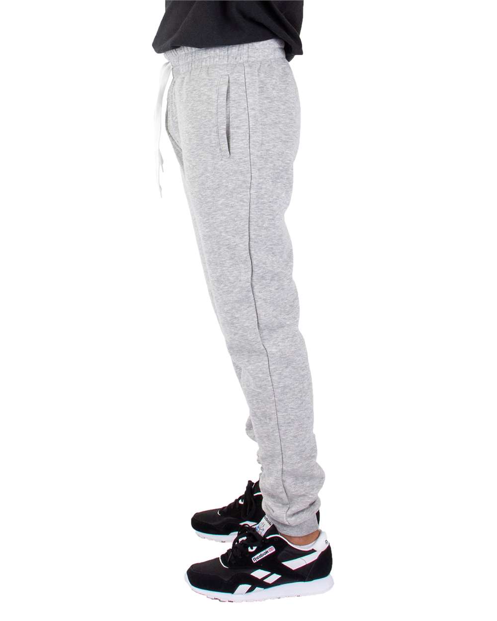Men's Fleece Joggers - OnModelSide - B253C2353 - Heather Grey