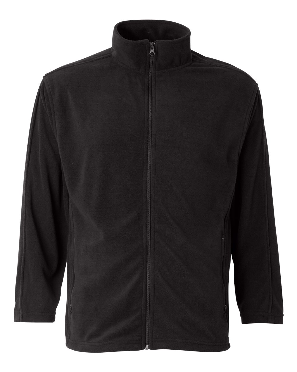Men's Microfleece Full-Zip Jacket - Front - B81983503 - Onyx Black