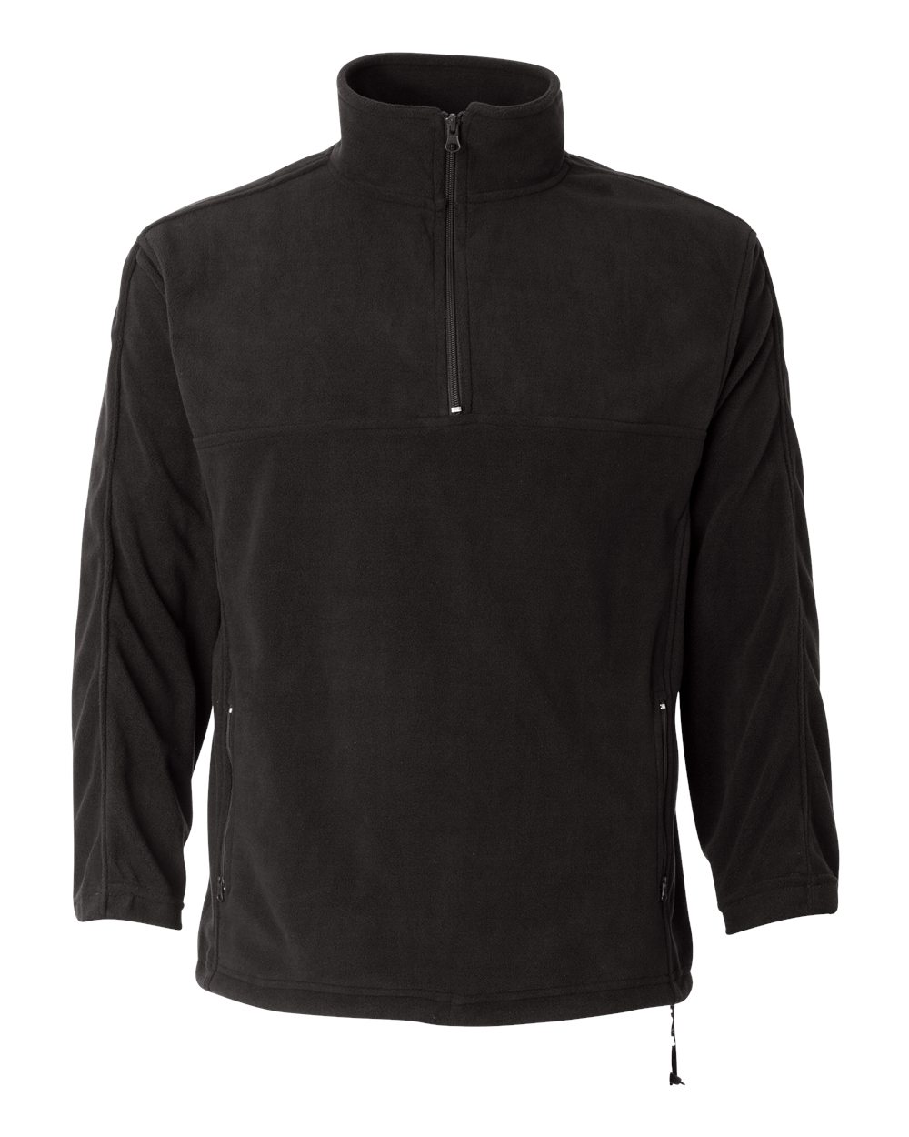 Men's Microfleece Quarter-Zip Pullover - Front - B86983503 - Onyx Black