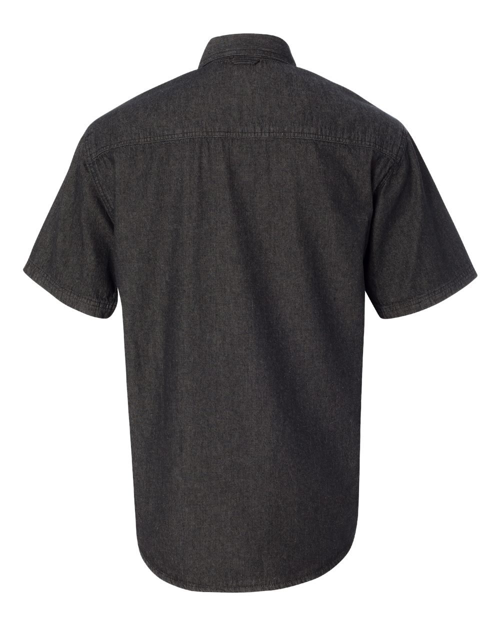 Men's Denim Short Sleeve Shirt - Back - B45683503 - Black Denim